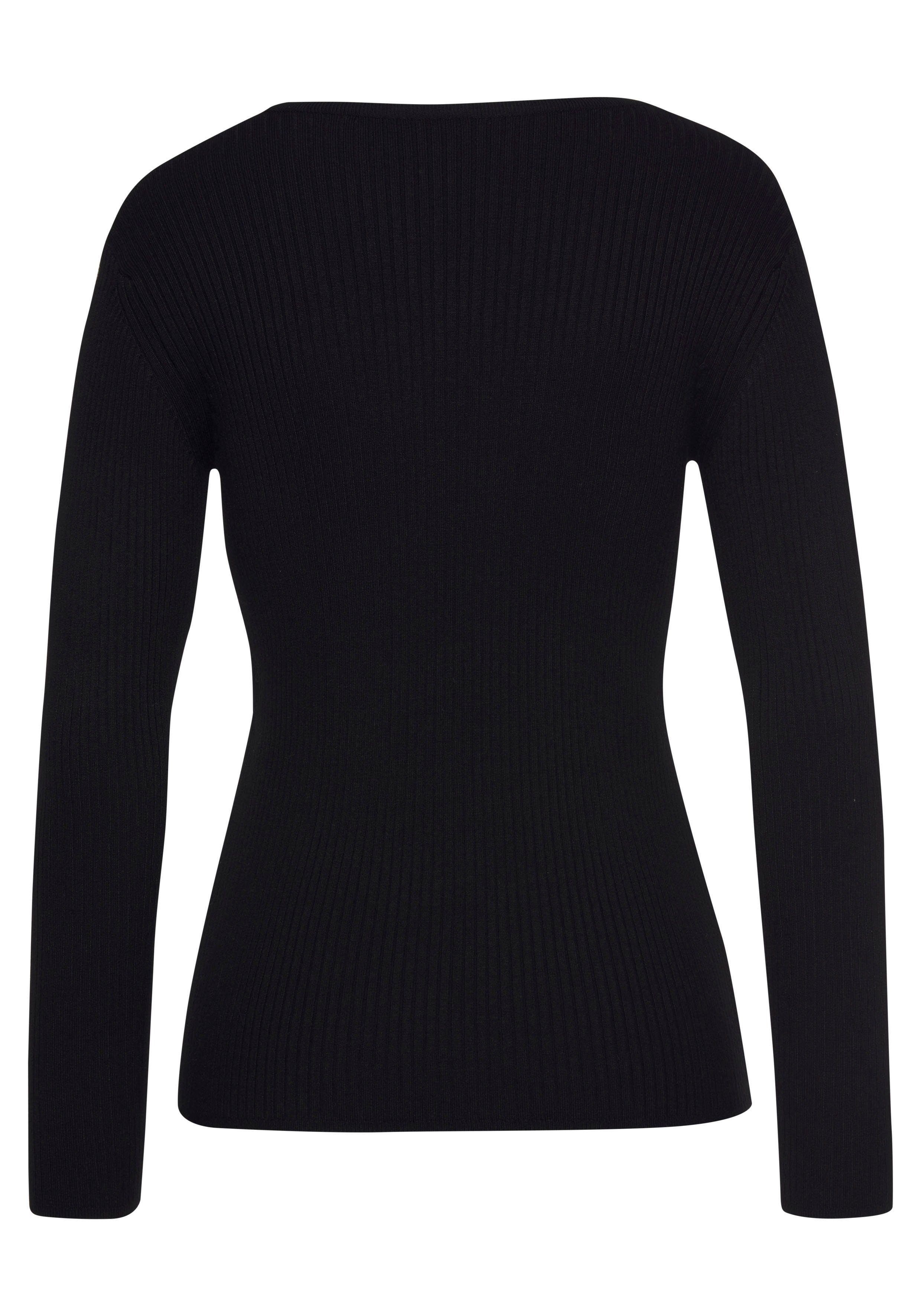 Lascana Vest met rits, getailleerde korte gebreide jas