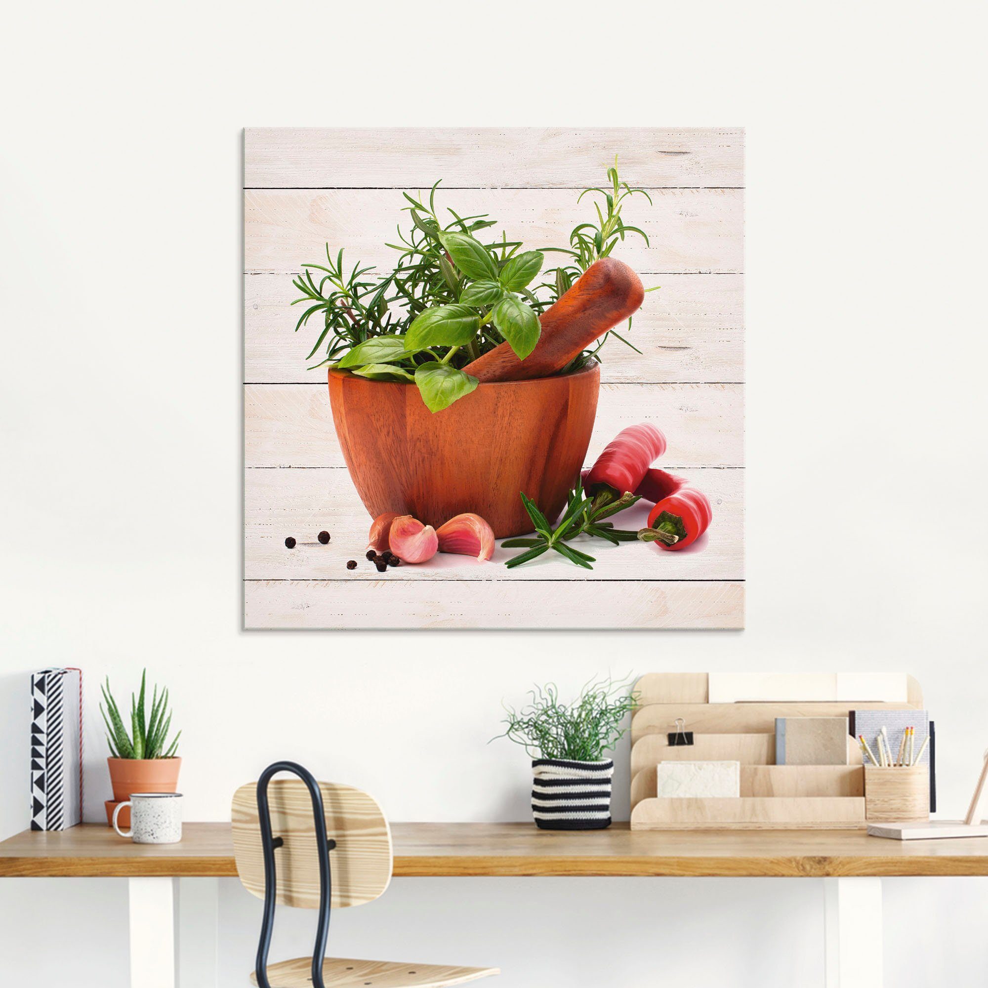 Artland Print op glas Verse kruiden en specerijen