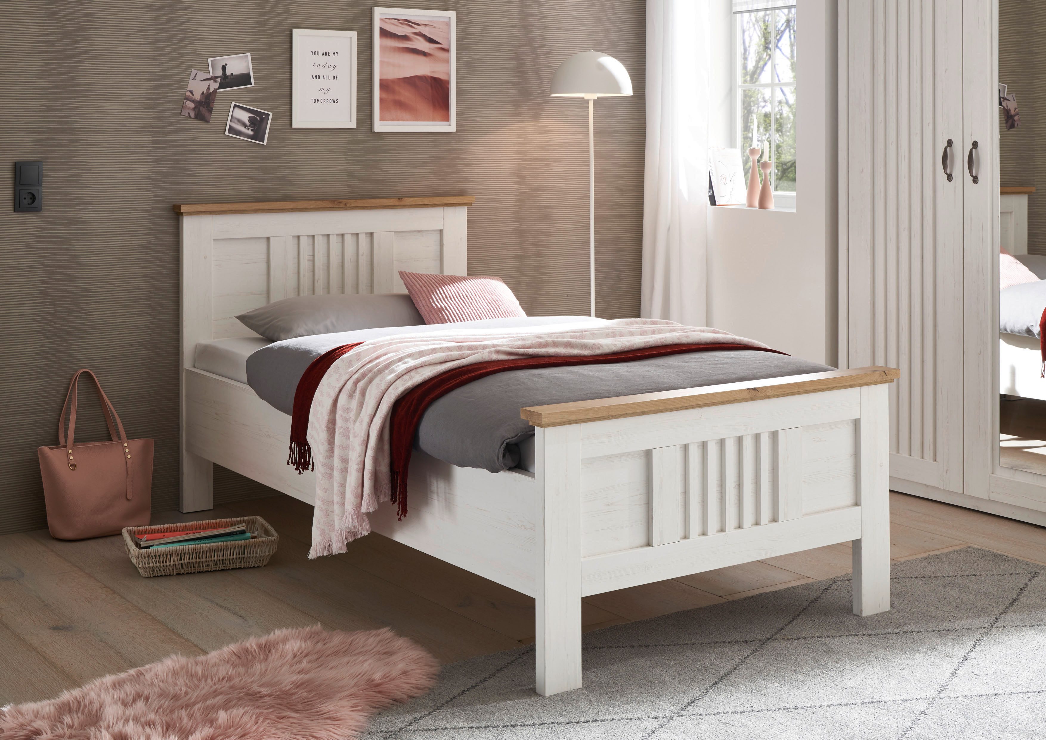 Schlafkontor Bedframe Trient Landhuisstijl, bed naar keuze in 2 afmetingen