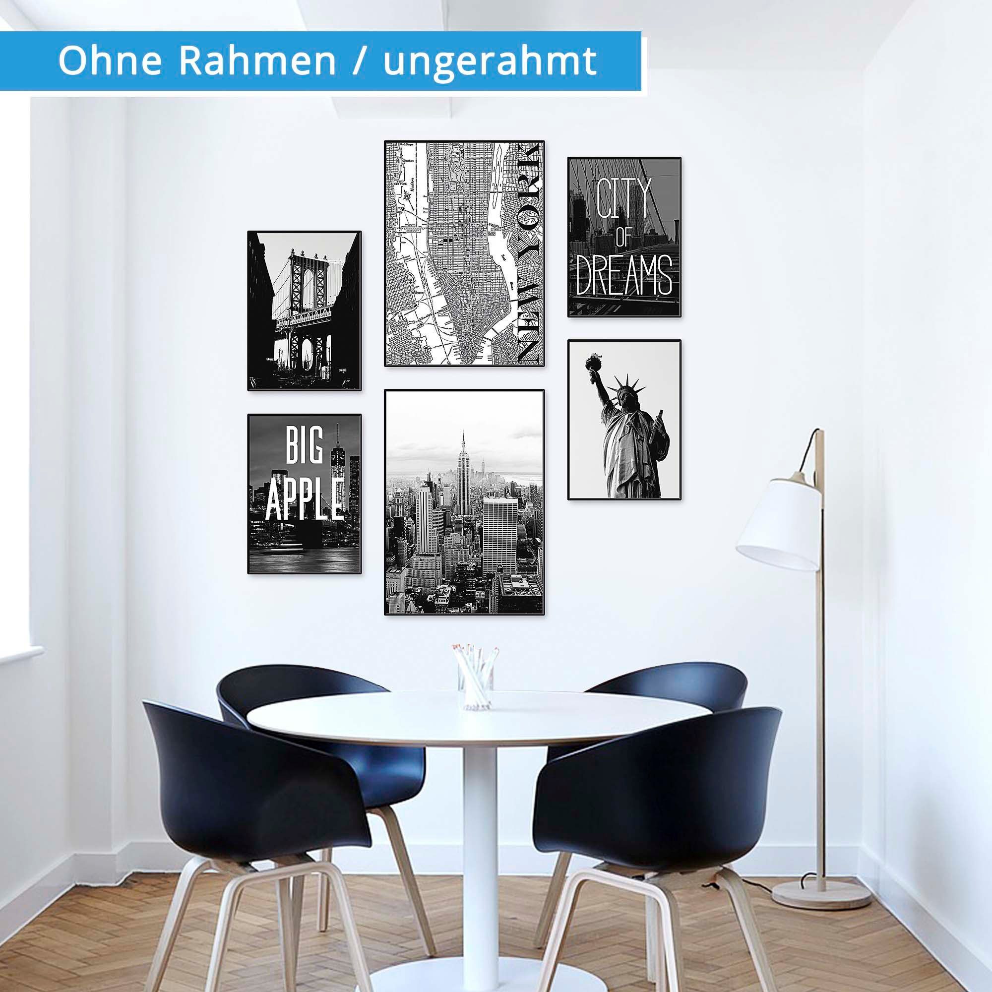 Artland Poster Symbool van New York Poster, artprint, wandposter (6 stuks)