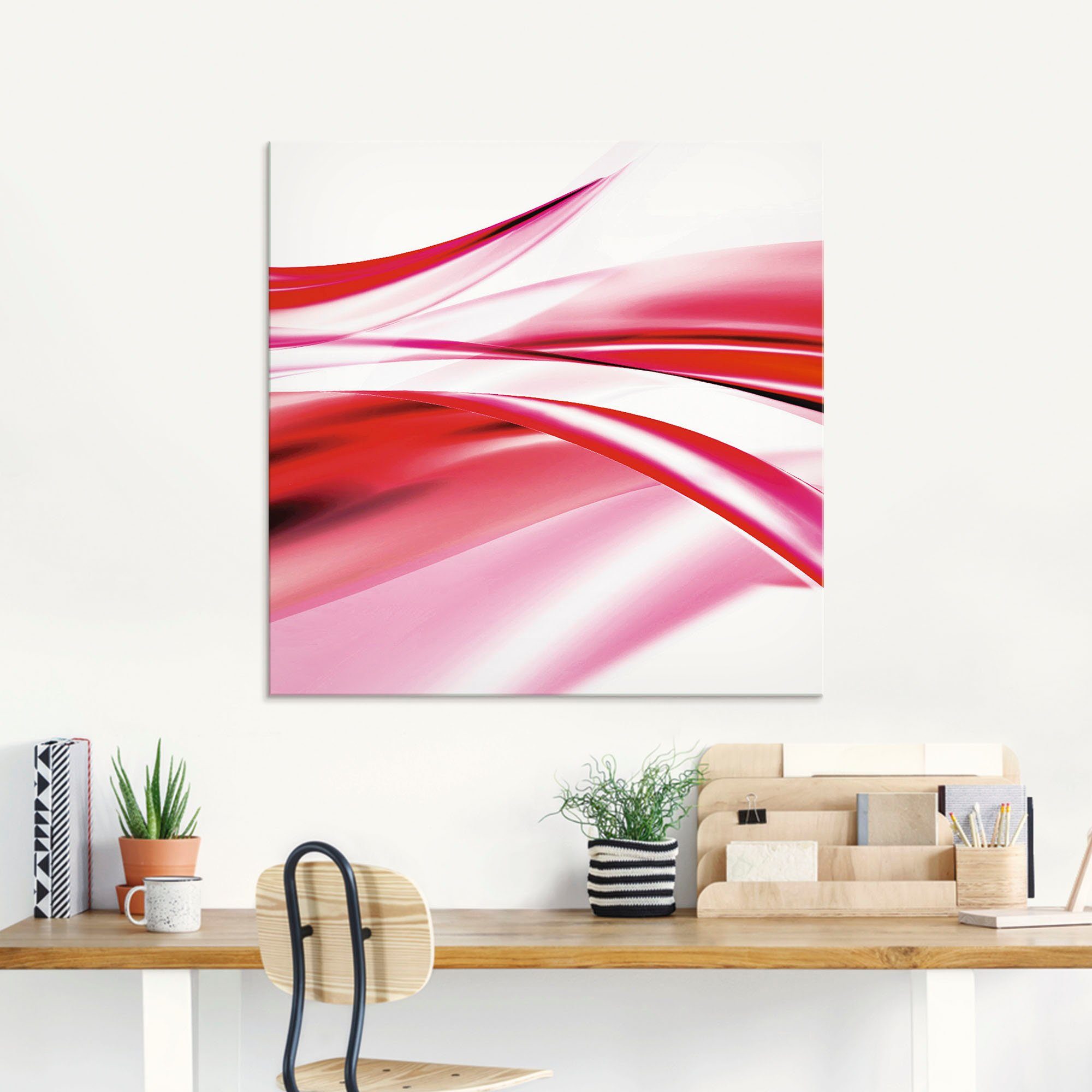 Artland Print op glas Mooie golf - abstract in verschillende maten