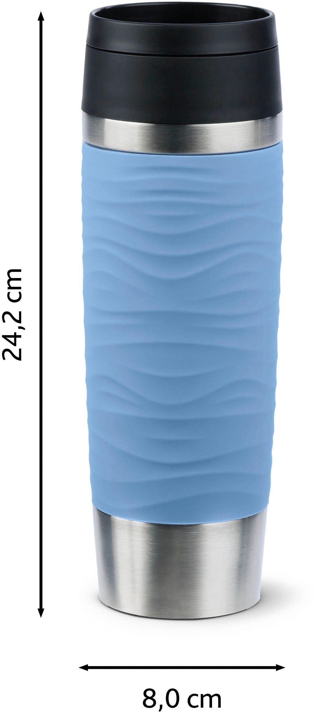 Emsa Thermosbeker Travel Mug Classic Wave 100% dicht, vaatwasserbestendig, 360° drinkopening