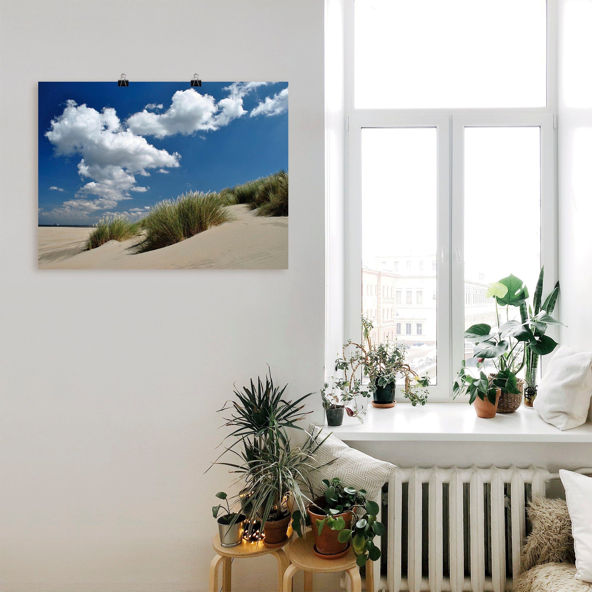 Artland Poster Hemel, duinen en zee als artprint op linnen, muursticker of poster in verschillende maten