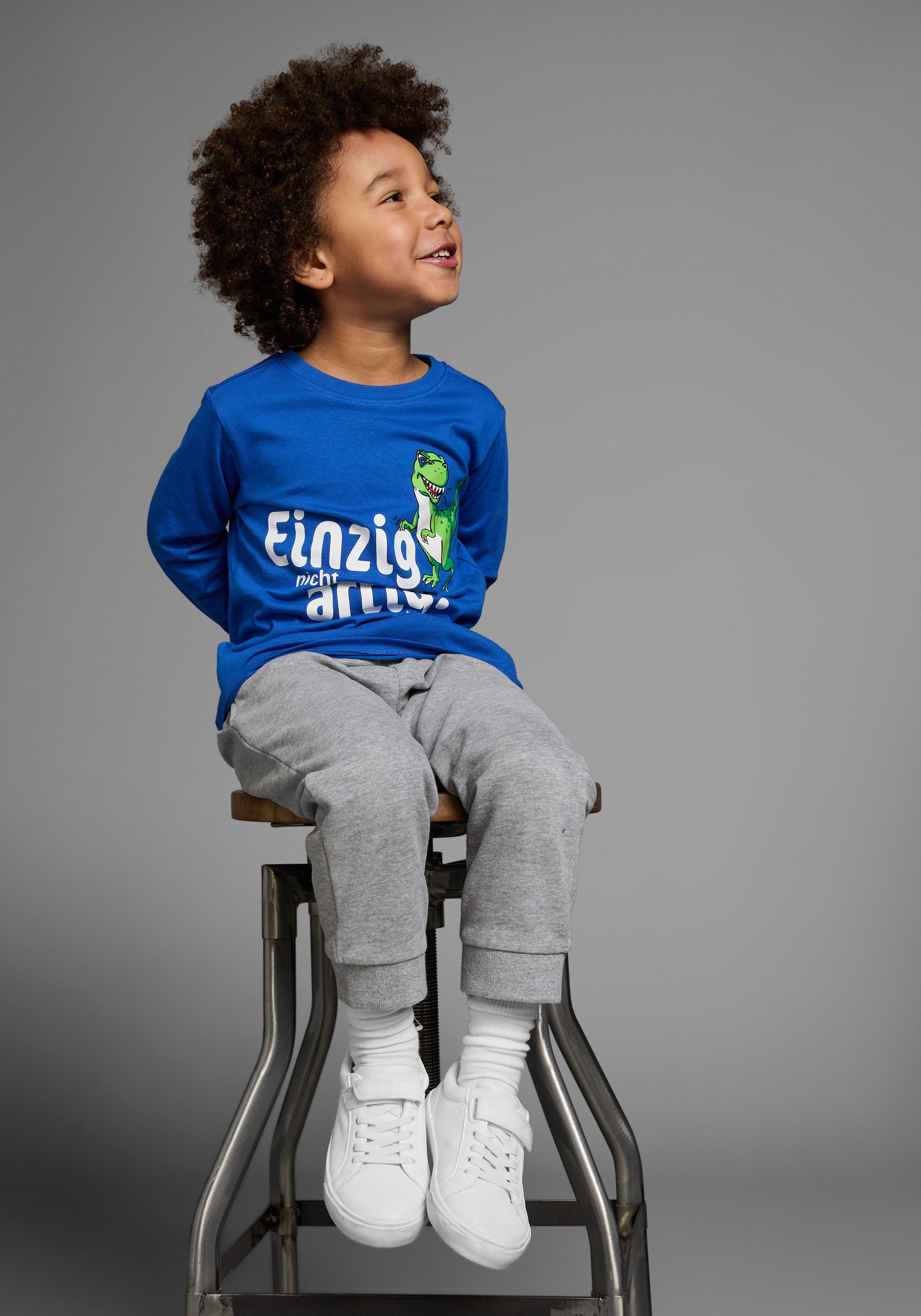 KIDSWORLD Shirt met lange mouwen EINZIG NICHT ARTG! Lange mouwen, basic pasvorm, bedrukt, ronde hals