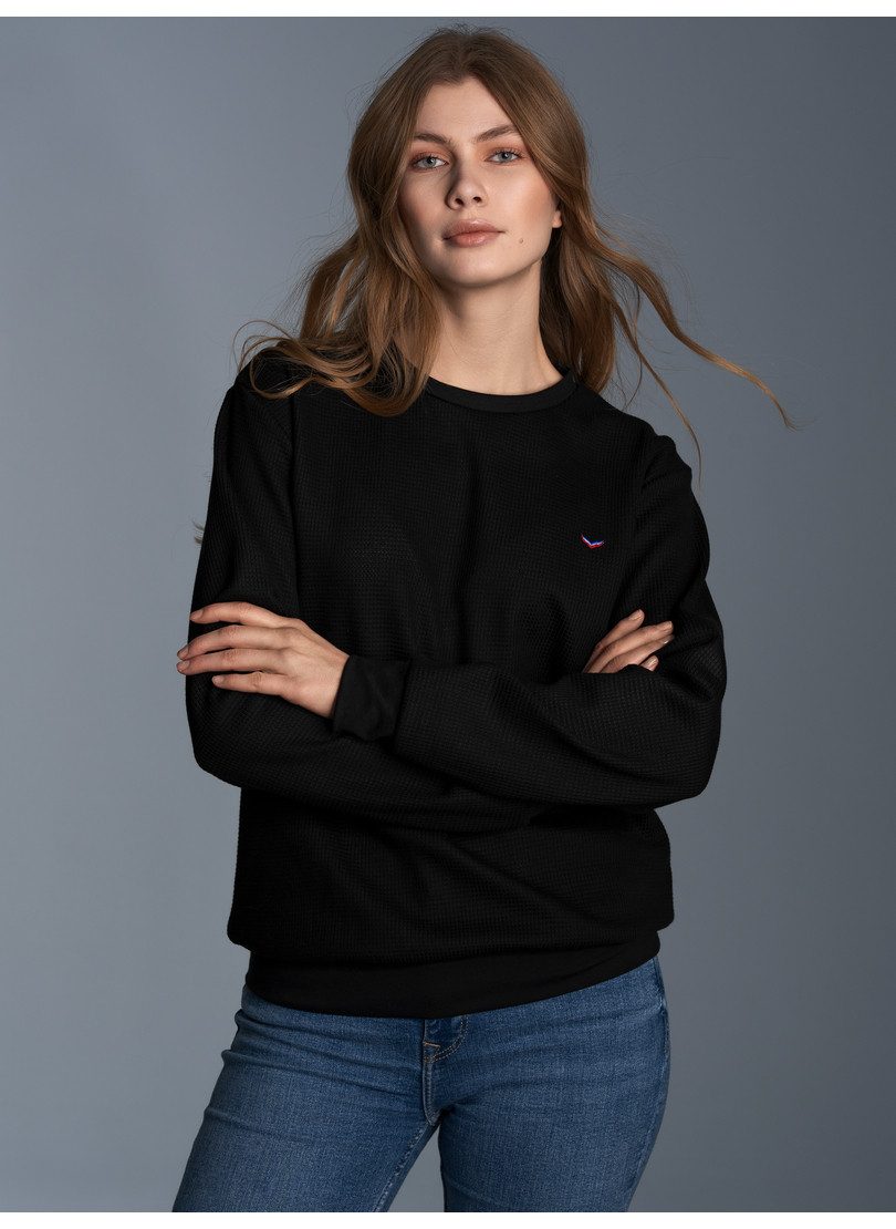 Trigema Sweatshirt TRIGEMA sweatshirt in wafel look