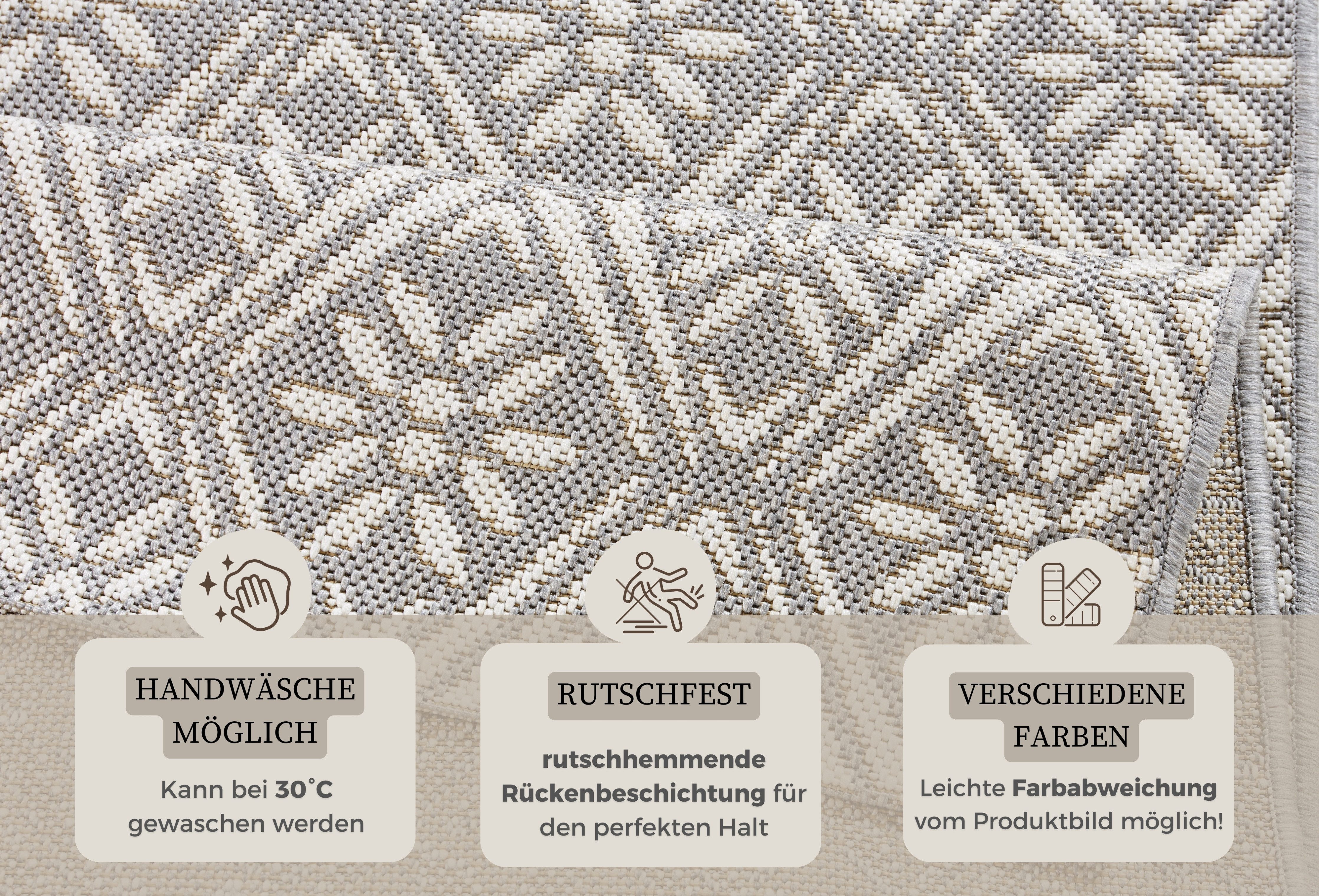 HANSE Home Loper Creation Loper, keukenloper, vloerkleed, wasbaar, keuken, hal, ruiten