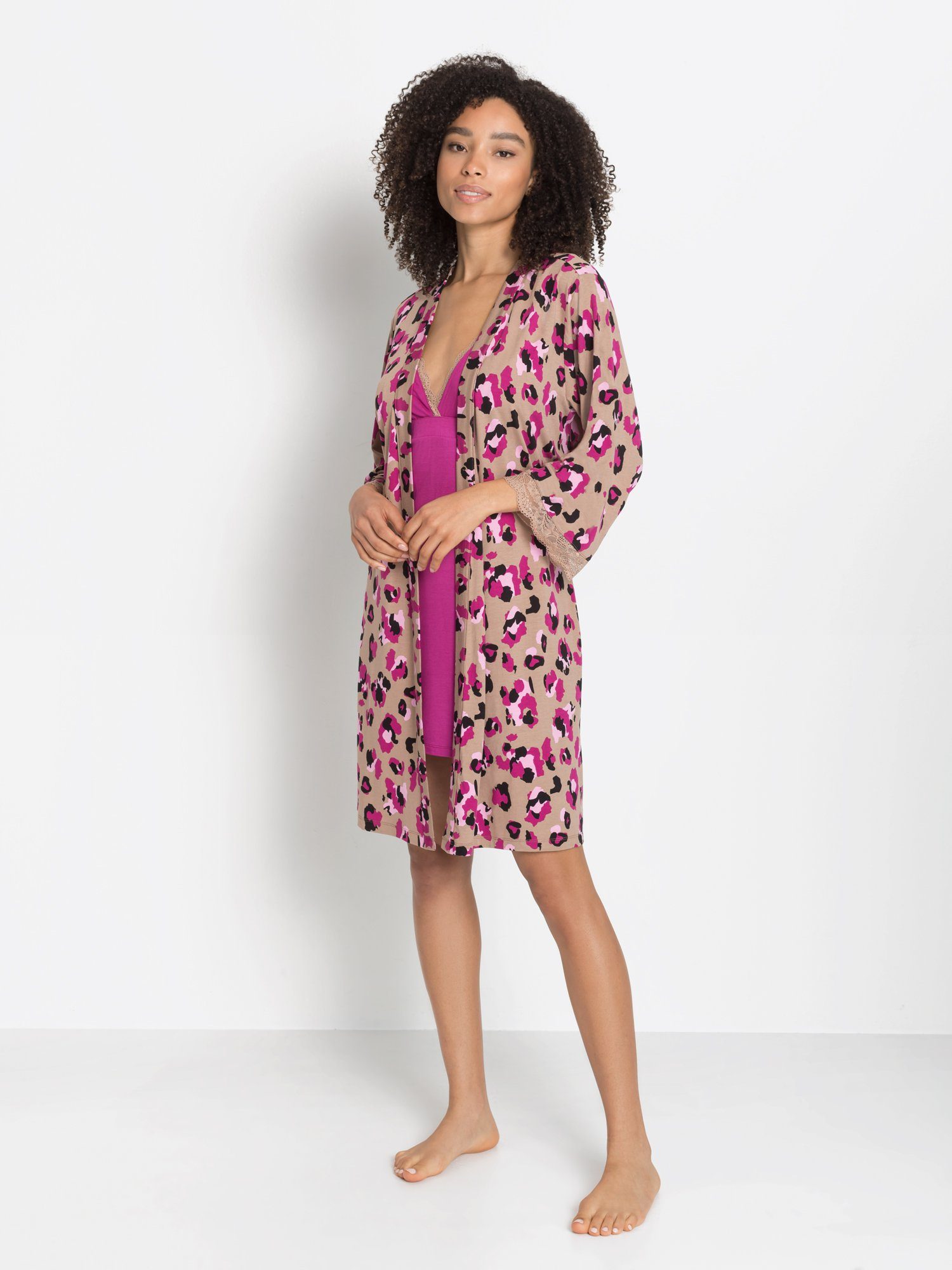 Lascana Kimono met mooie kantdetails (1 stuk)