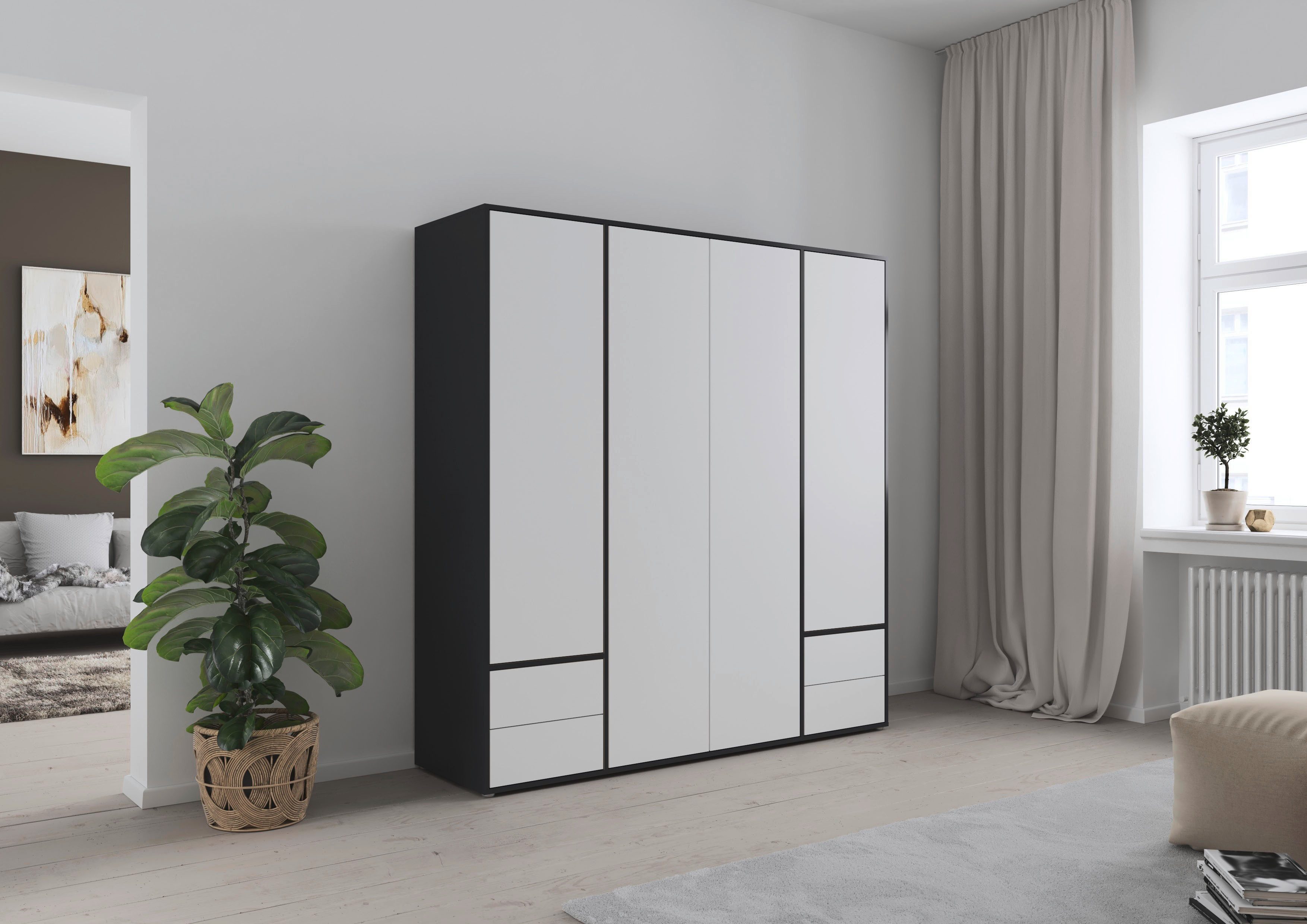 rauch Draaideurkast Kledingkast Kast Garderobe Wasmand NABILA veel Opbergruimte met 2 lades en push-to-open functie topseller made in germany