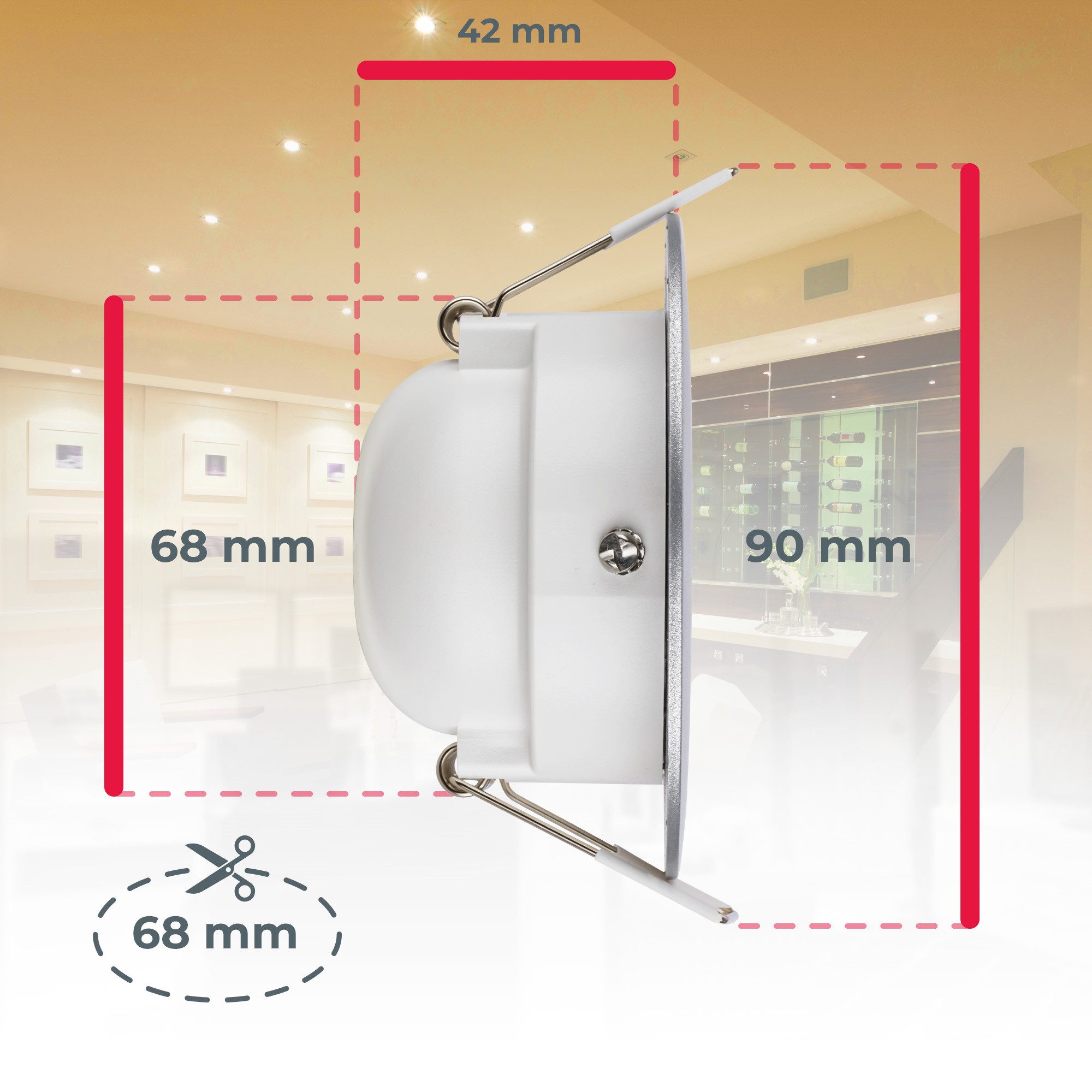 B.K.Licht Ledinbouwlamp 5-pack badkamer inbouwspots, IP65, dimbare plafondspots (5 stuks)