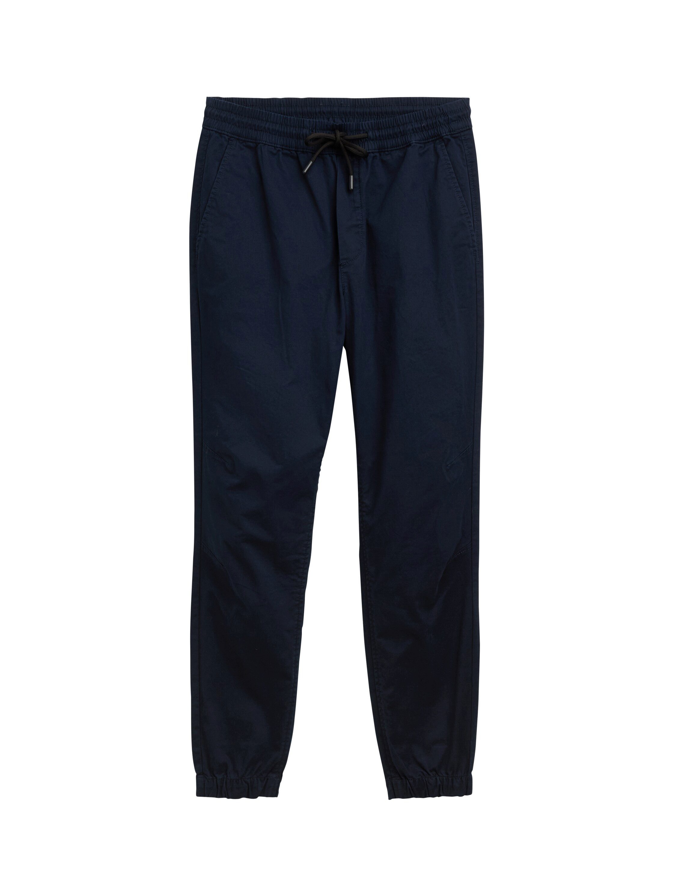 Tom Tailor Denim Chino met elastische band aan de broekspijp en bindband