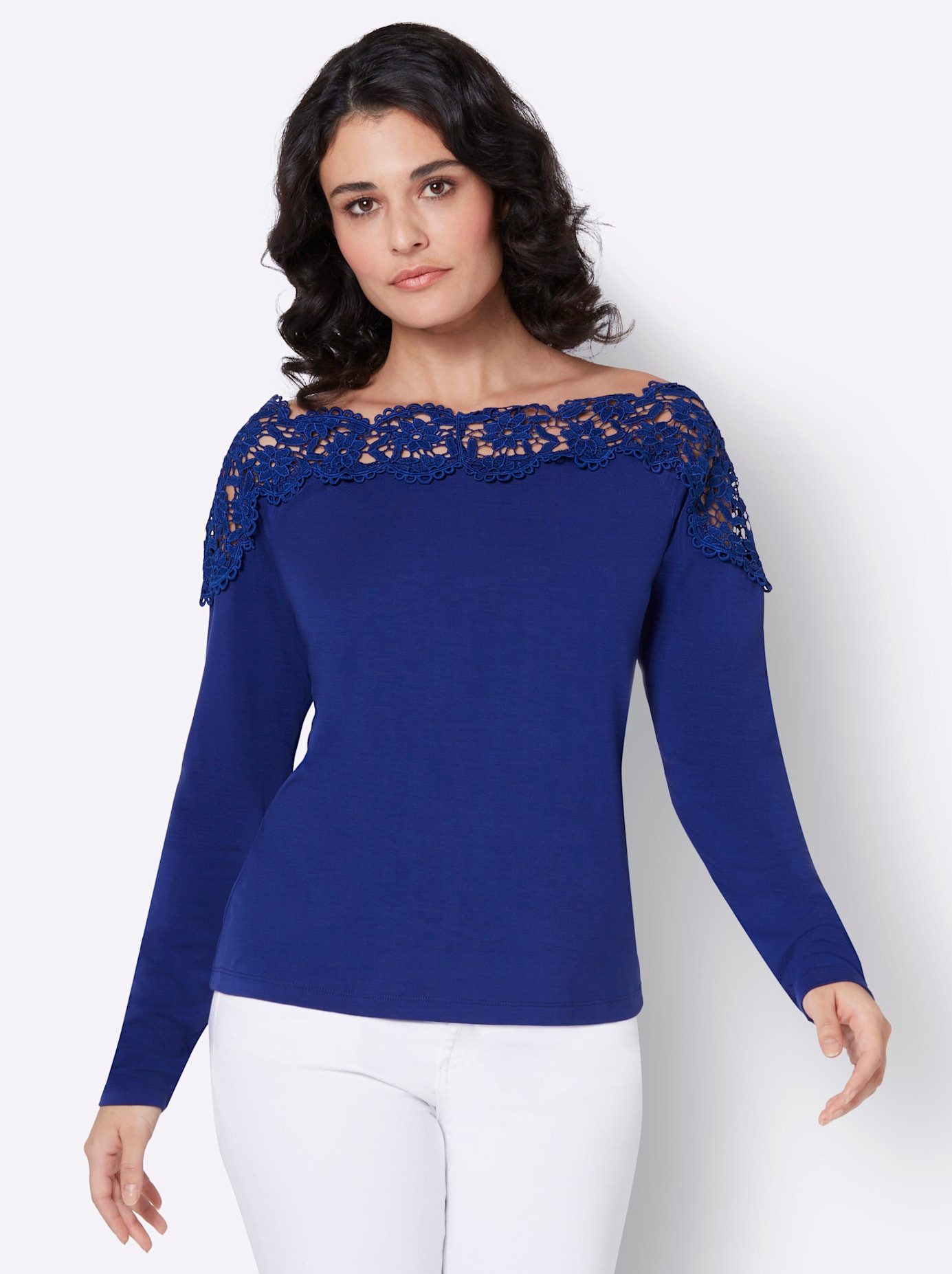 Creation L Shirt met lange mouwen Modal-shirt (1-delig)
