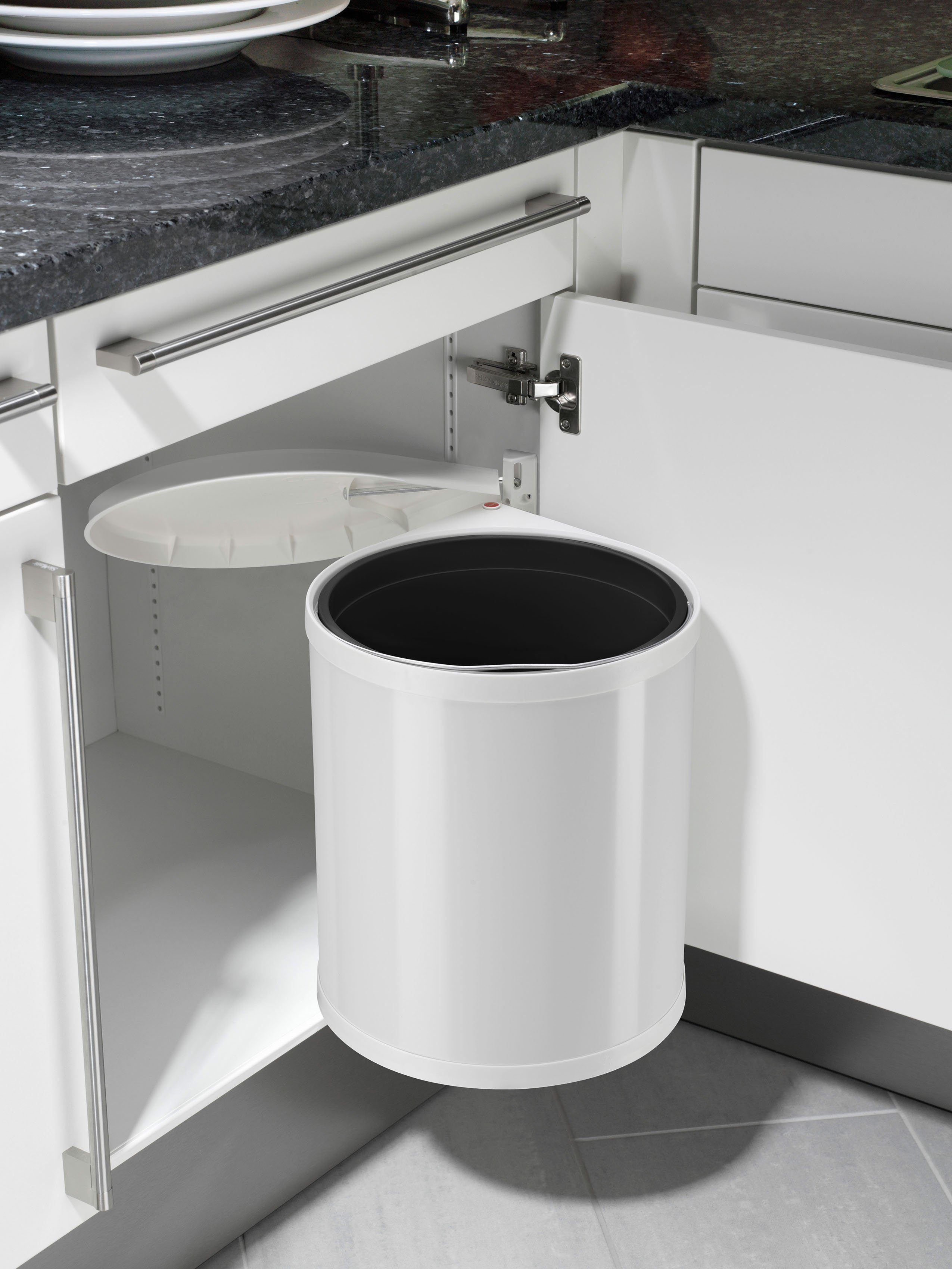 Hailo Inbouwprullenbak Compact-box M 15 liter, plaatstaal wit, kunststof binnenemmer, made in germany