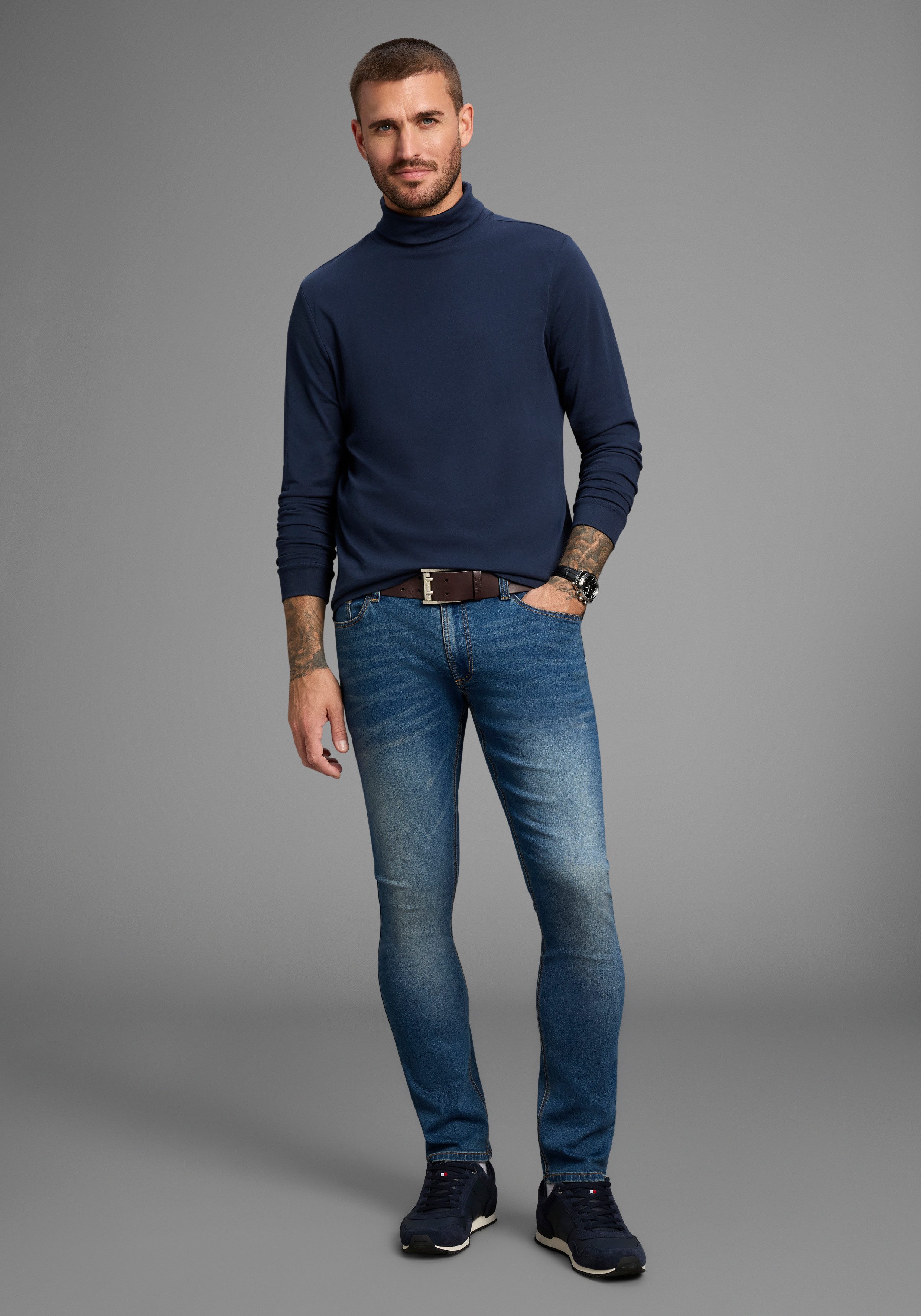 Bruno Banani Slim fit jeans Grady smalle pasvorm, lage taillehoogte, met steekzakken