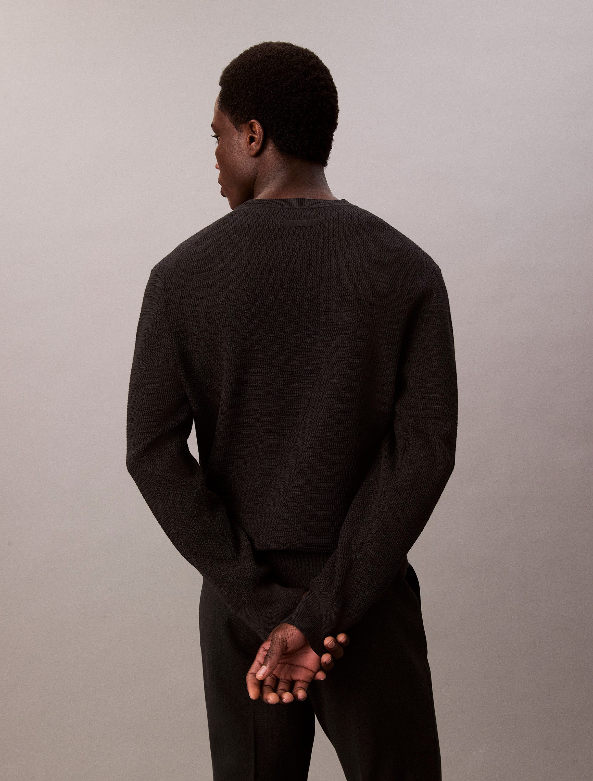 Calvin Klein Gebreide trui LS TXTR CTTN CRWNK S