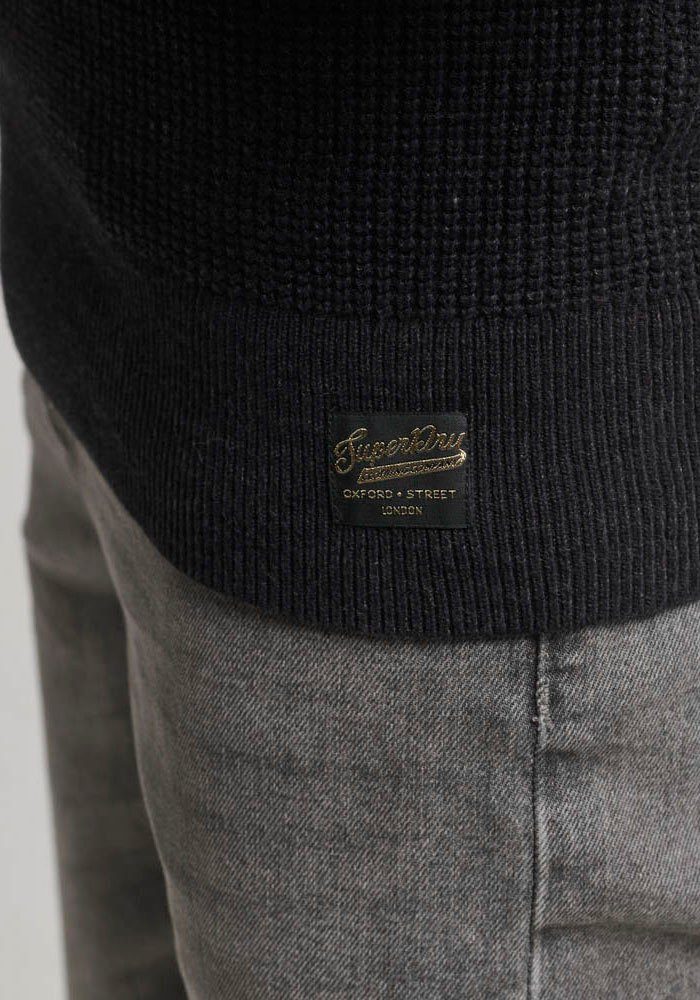 Superdry Gebreide trui TEXTURED CREW KNIT JUMPER met gestructureerd wafelbreipatroon