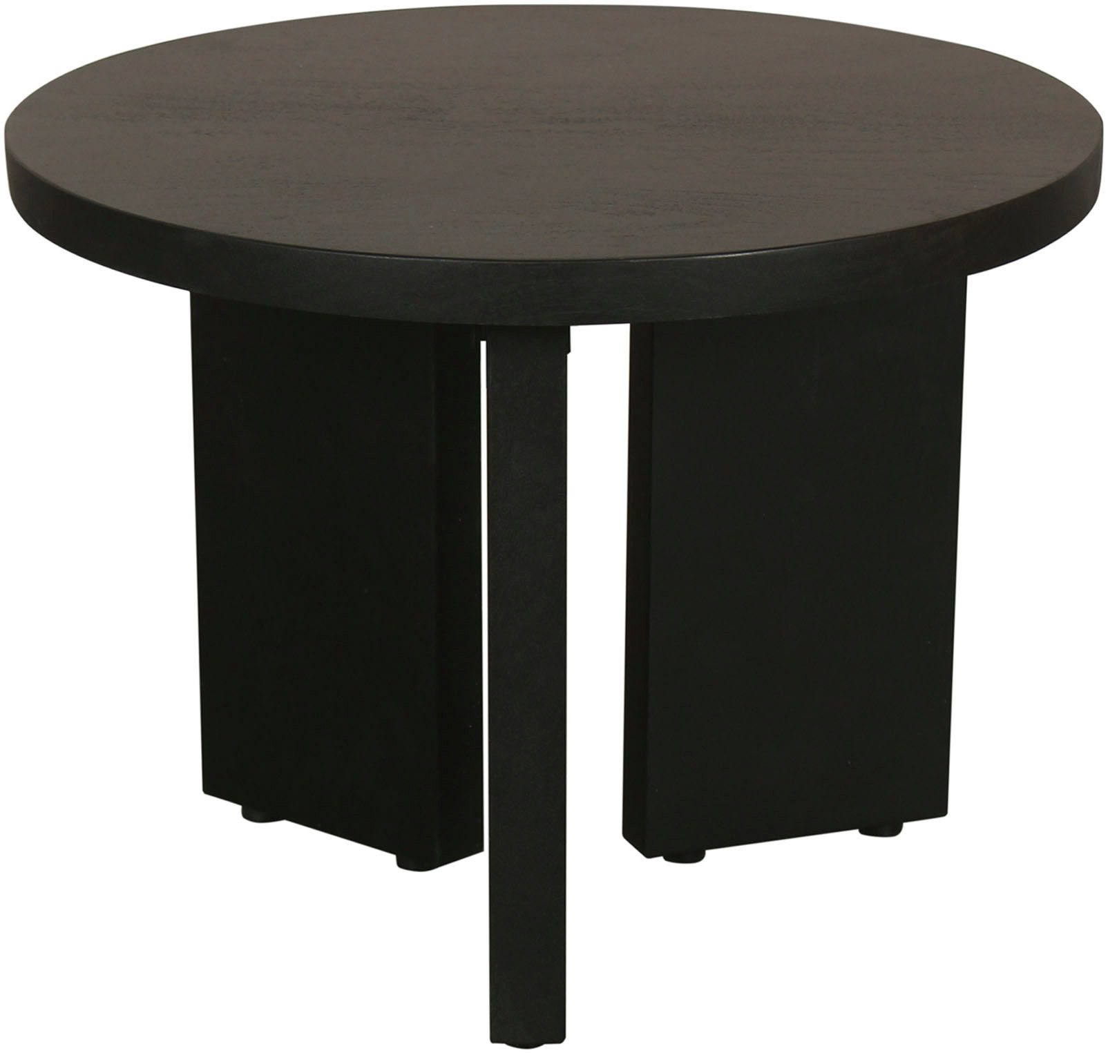 byLIVING Salontafel Round uit 2,5 cm dik massief hout zwart, afzonderlijk of in set verstelbaar (1 stuk)