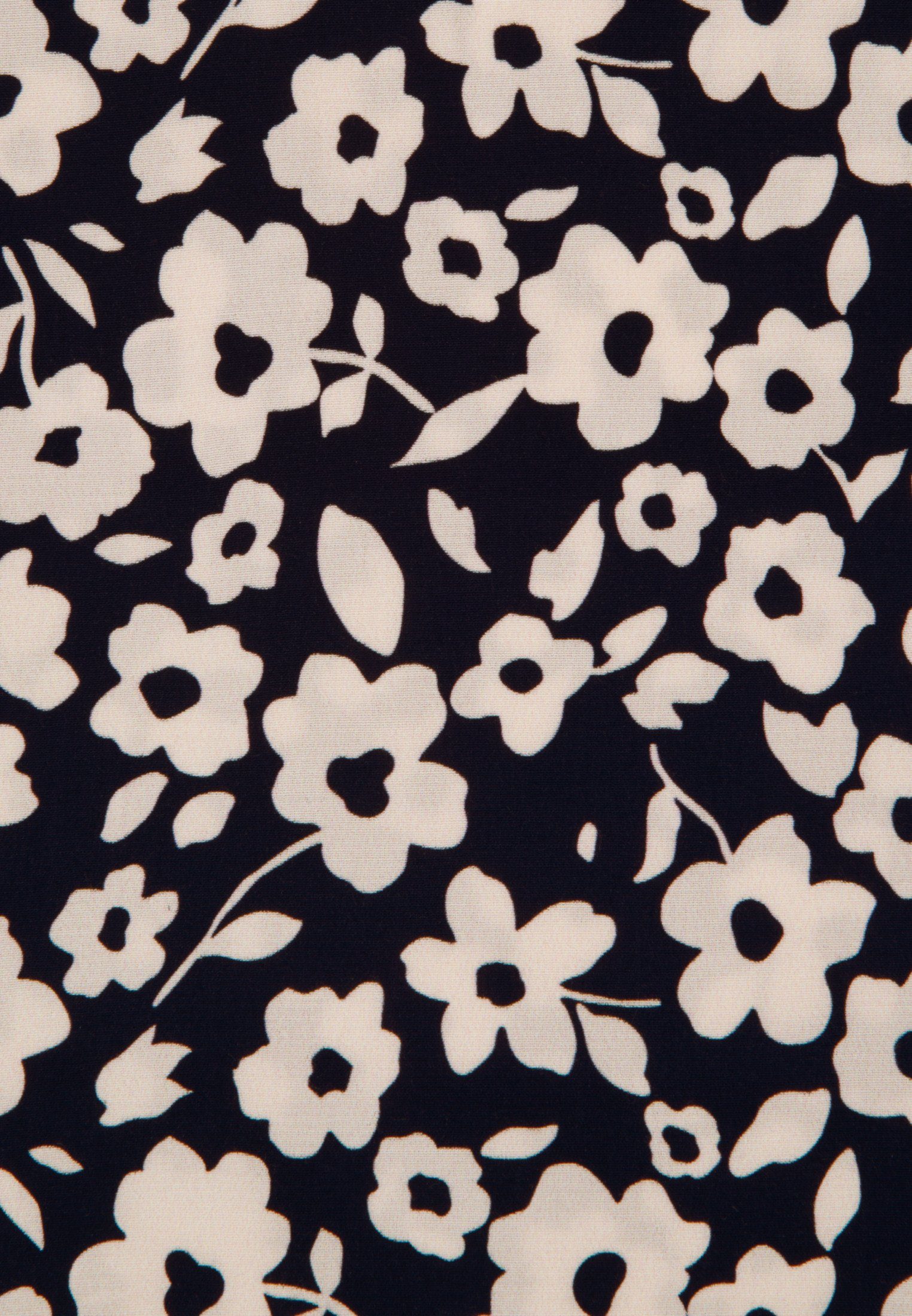 seidensticker Blouse met kraagstrik Zwarte roos Korte mouwen kraag print