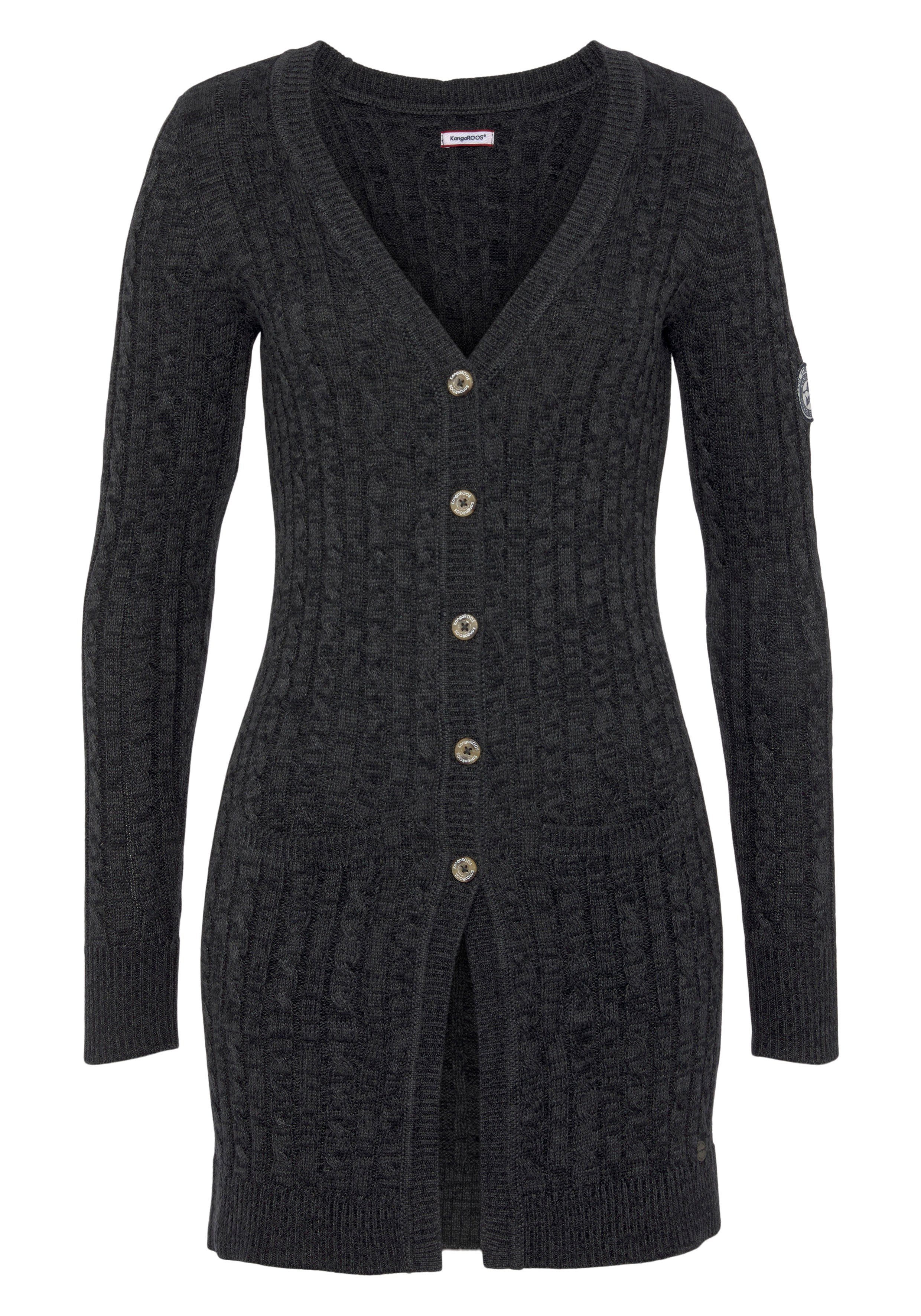 KangaROOS Lang vest met trendy kabelpatroon en zakken