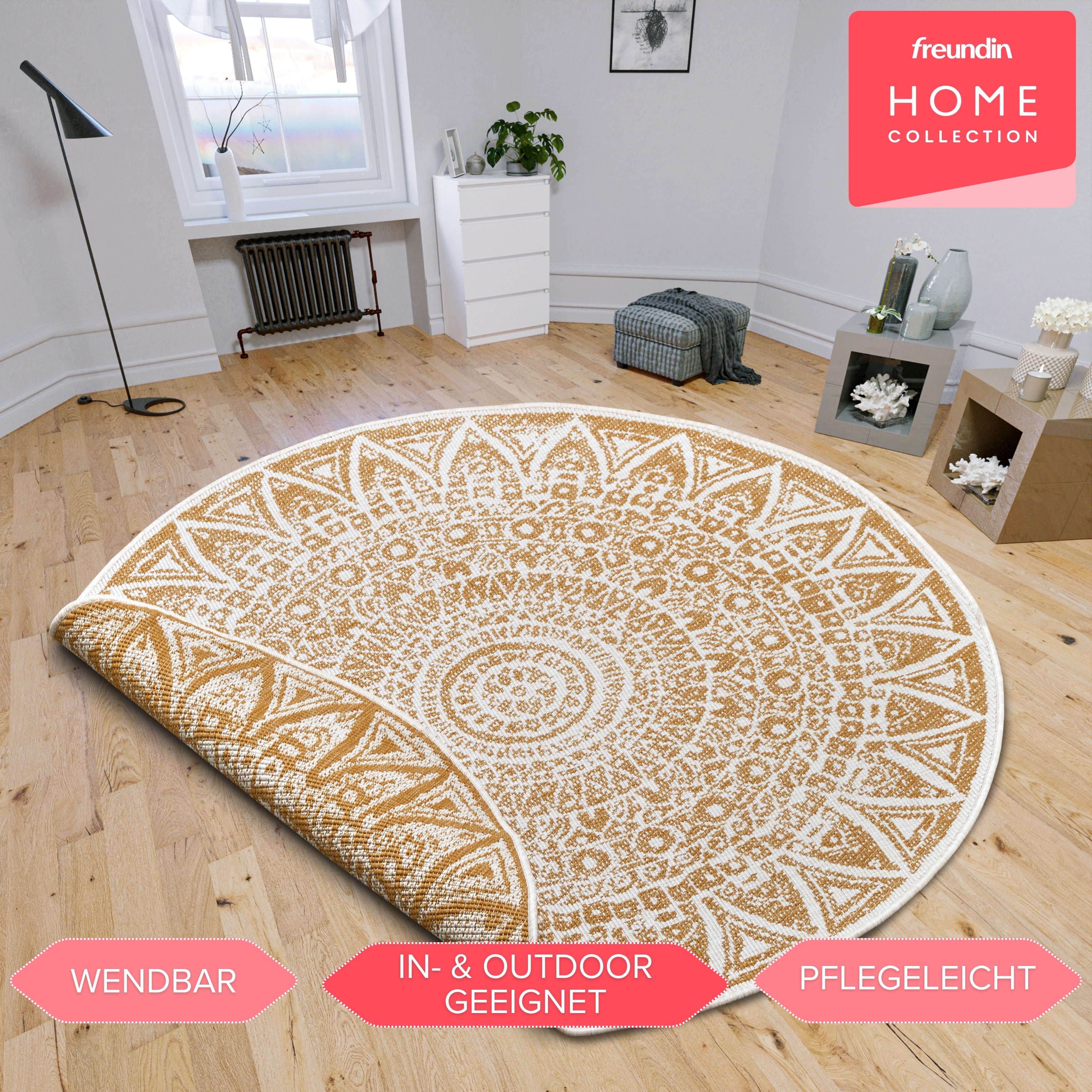 freundin Home Collection Vloerkleed Lilja omkeerbaar tapijt In- en outdoor, dubbelzijdig, weerbestendig, balkon, tuin, woonkamer