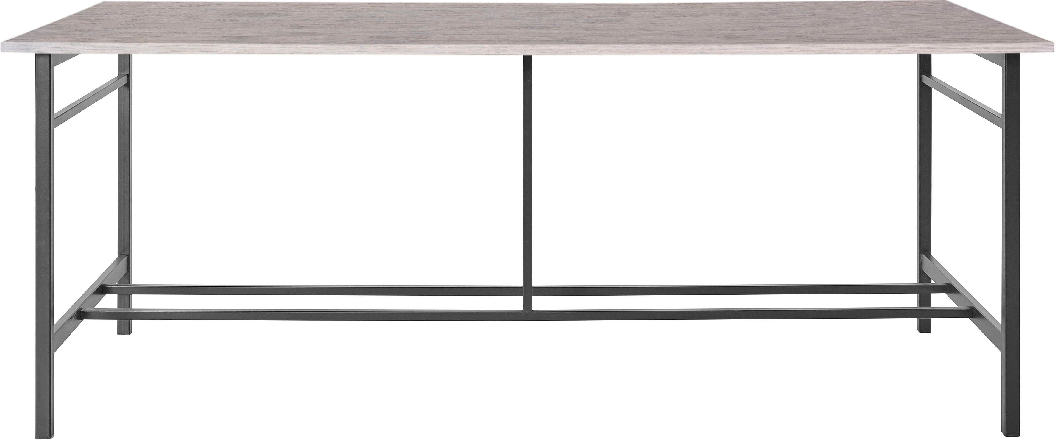Guido Maria Kretschmer Home&Living Eettafel Sare met echt houtfineer van eiken eettafels maat 200 cm x 77 cm x 85 cm grijs