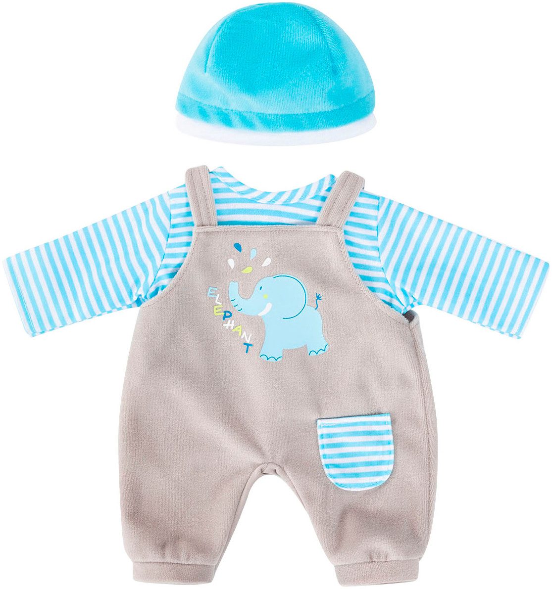 Bayer Poppenkleding Bovenstuk/salopette olifant (set, 3-delig)