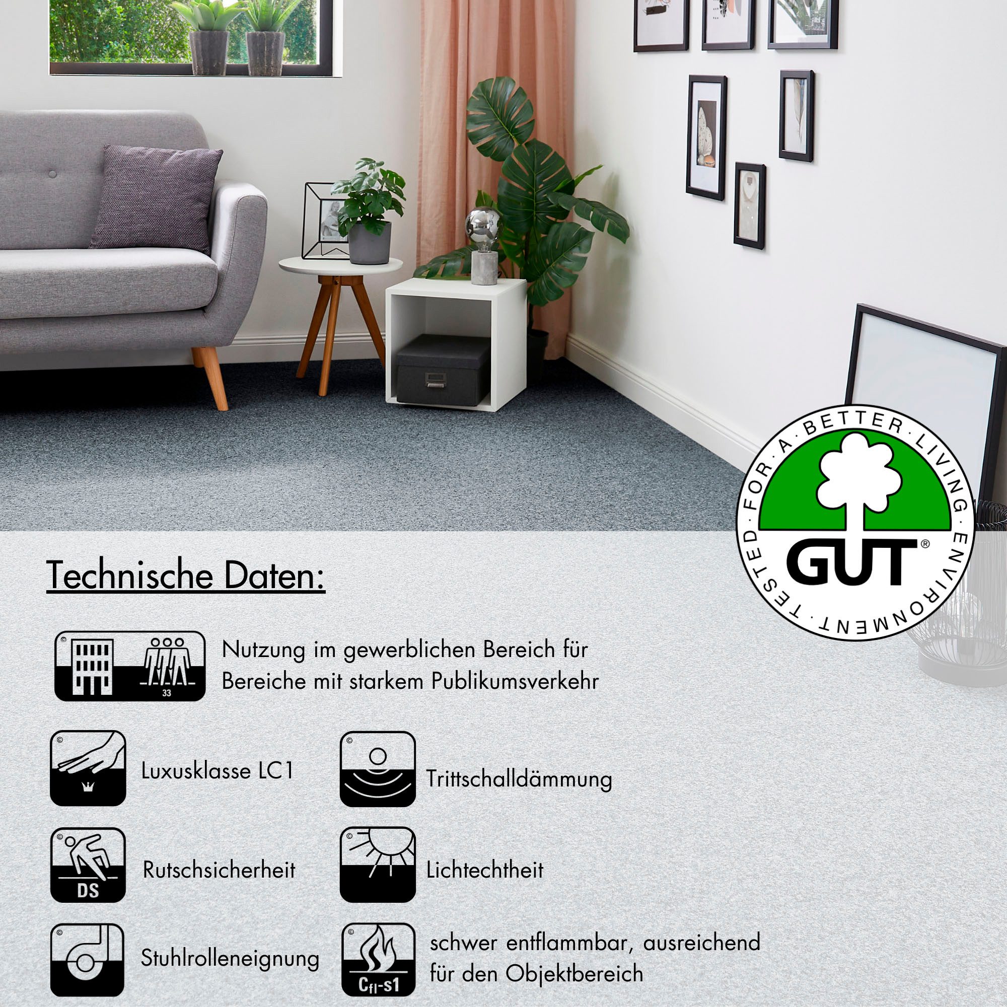 Andiamo Tapijt Invitay, naaldvilt, Made in Belgium gemêleerde look, breedte 200 cm of 400 cm, robuust en slijtvast