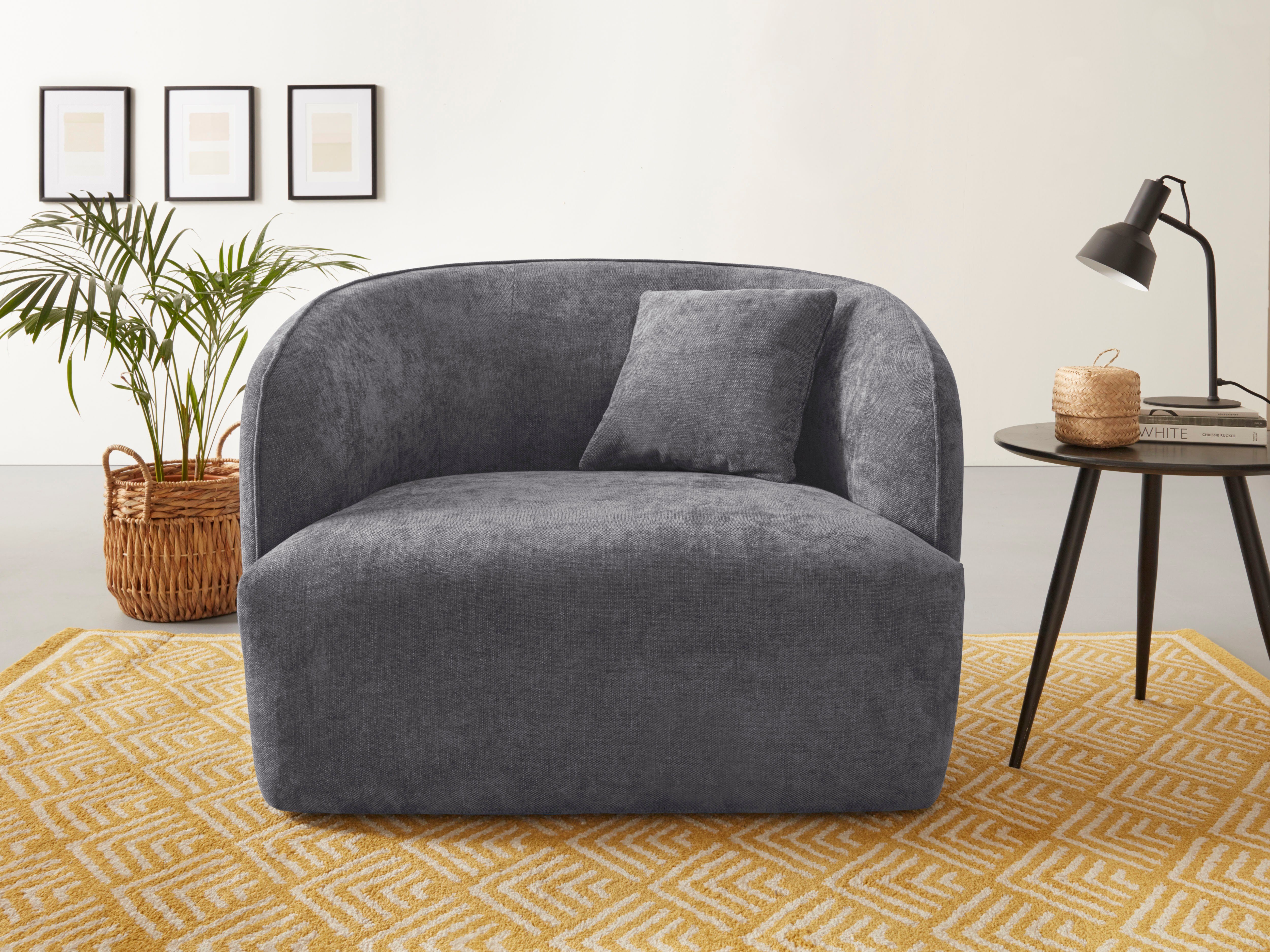 andas Fauteuil Kreukelzone ook met bouclé-bekleding fauteuils blauw