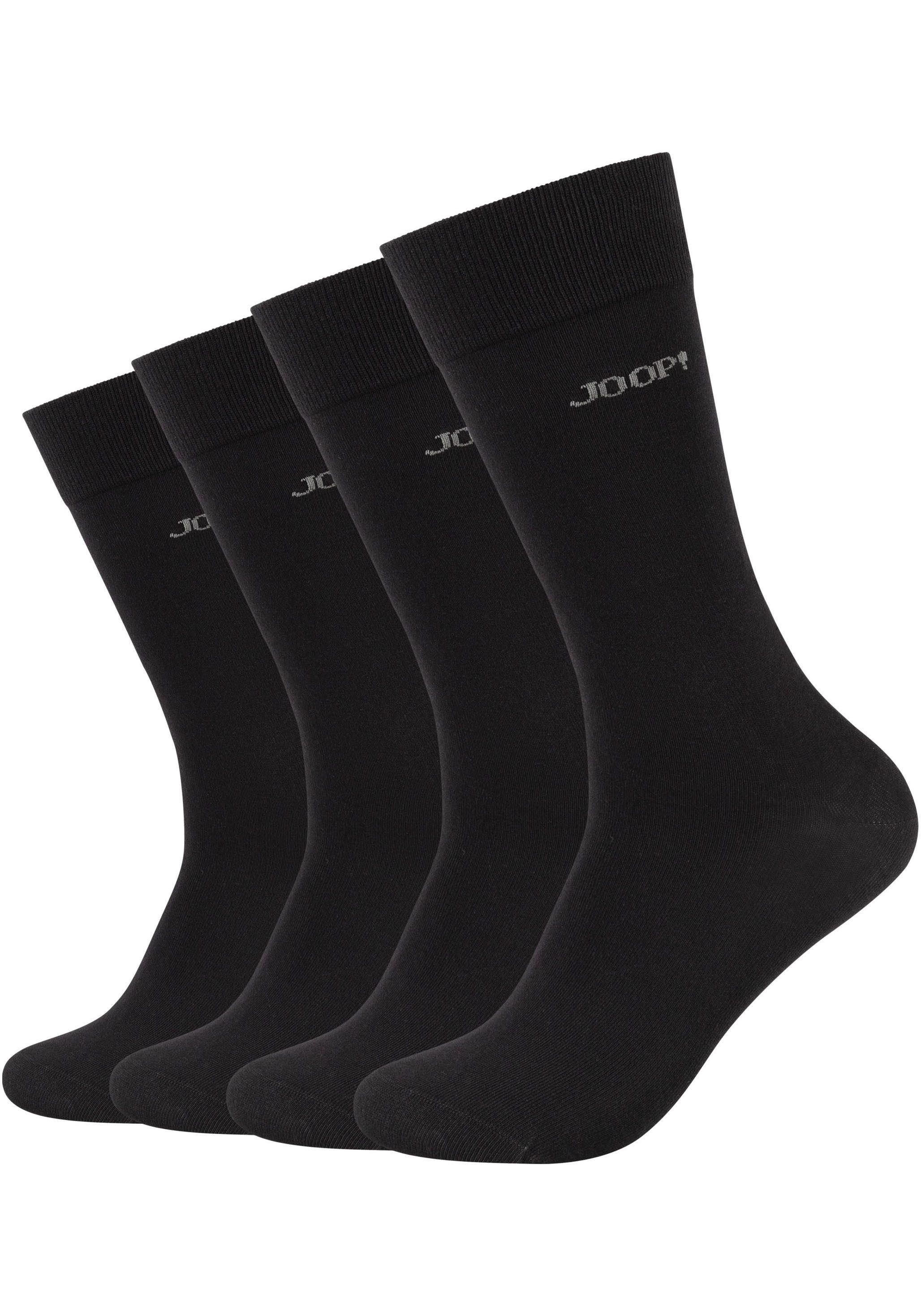 JOOP! Sokken Premium Essentials, versterkte hiel, duurzame teen (Set van 4)