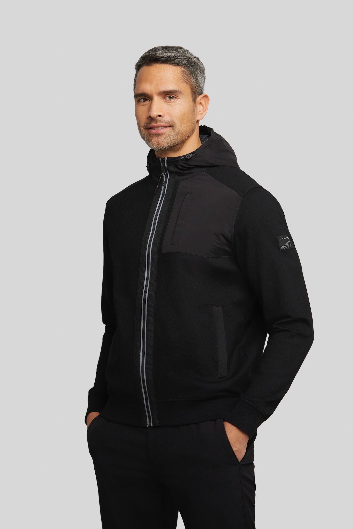 Bugatti Sweatvest met afneembare capuchon heren sweatvesten maat M zwart