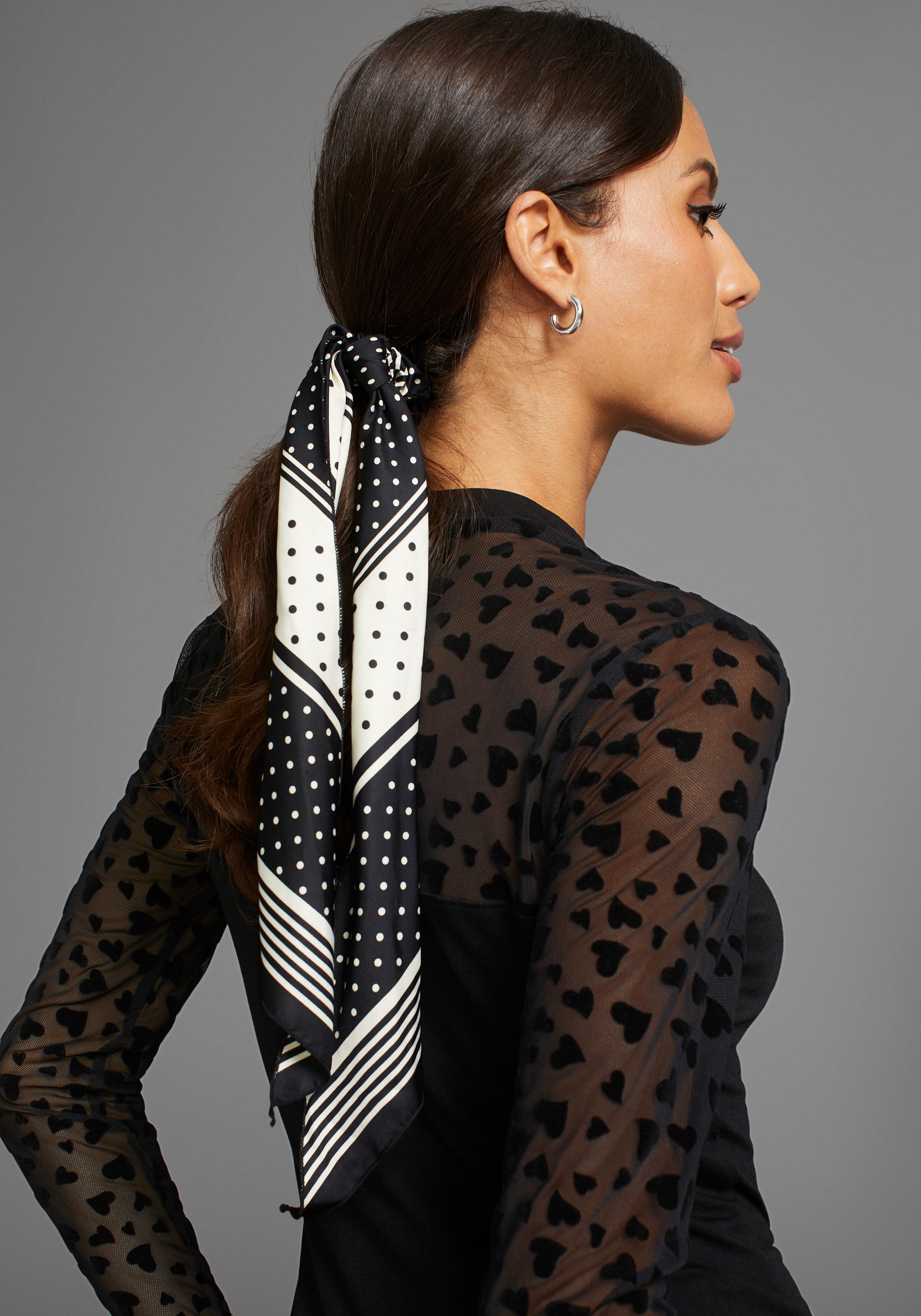 Laura Scott Shirt met lange mouwen met speelse meshelement