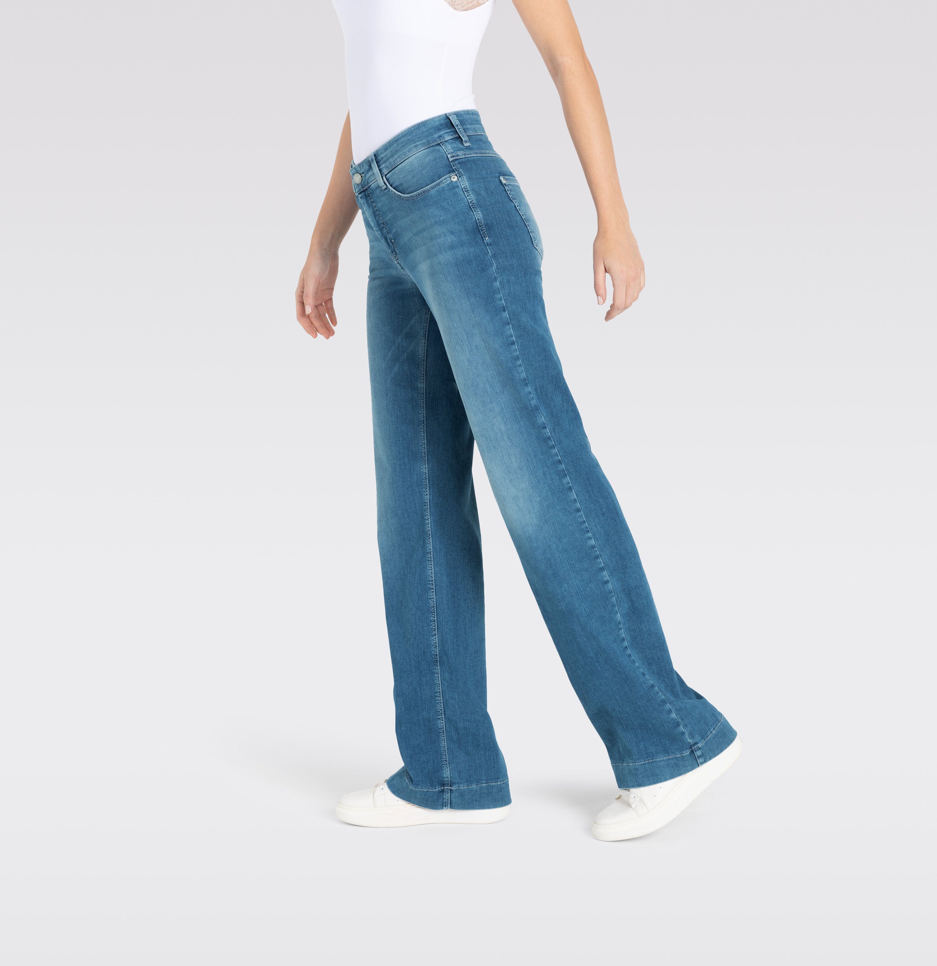 MAC Wijde jeans DREAM WIDE met wijde broekspijp - stretch