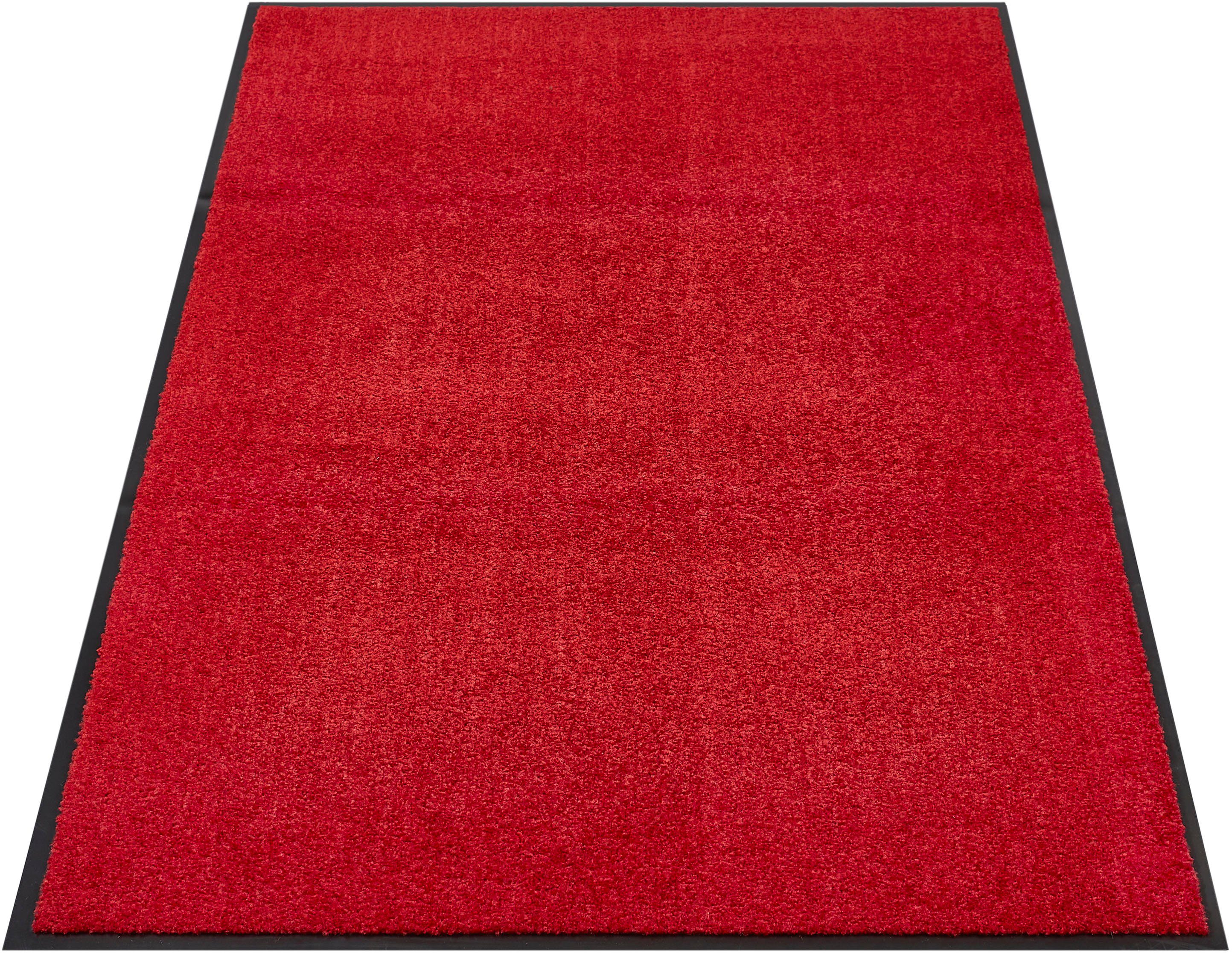 Andiamo Mat Super Wash & Clean, Made in Belgium Vuilopvangmat, uni kleuren, antislip, wasbaar deurmatten rood