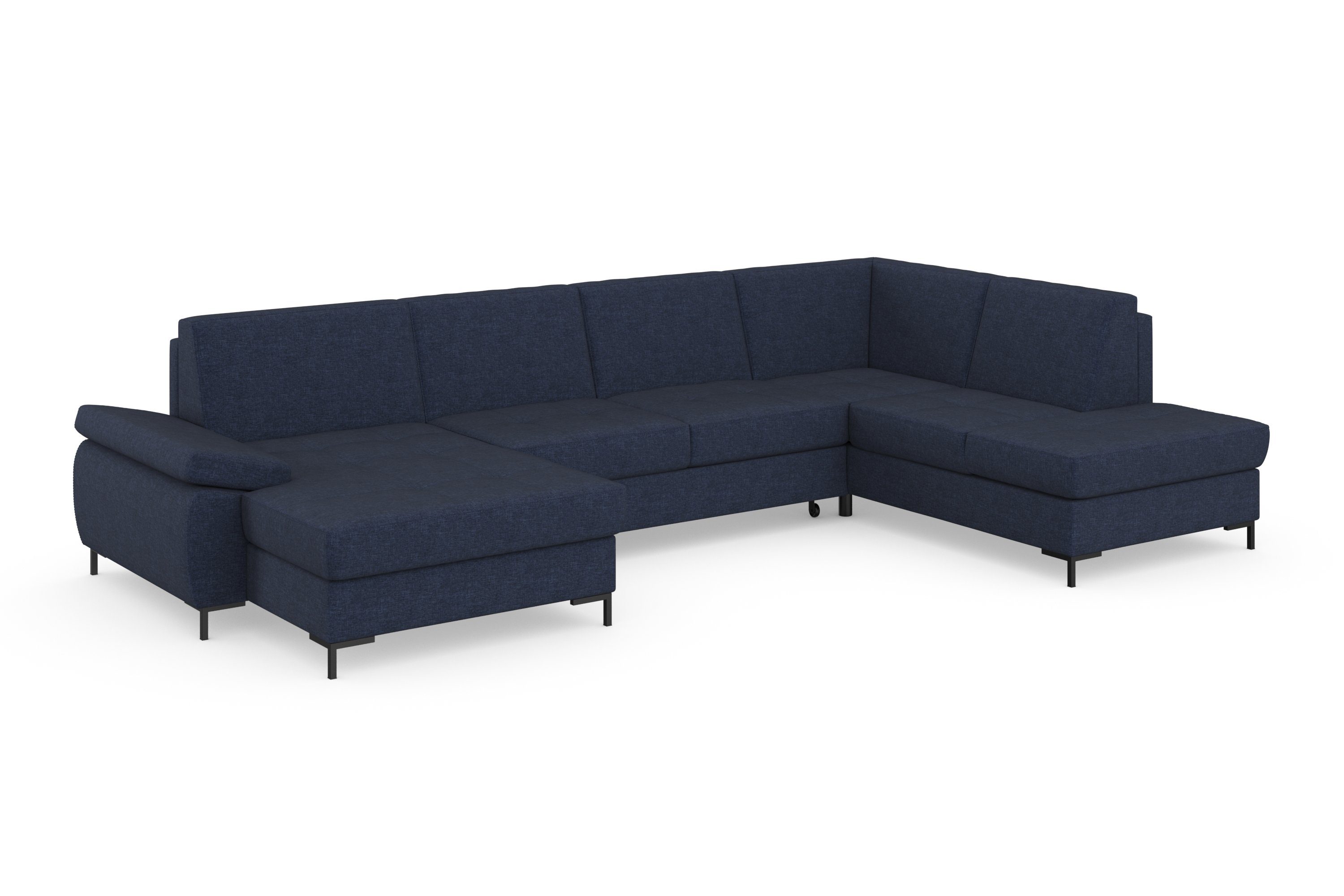 DOMO collection Zithoek Capelo, comfortabel, duidelijke lijnen kenmerken dit ontwerp, U-Vorm met verstelbare armleuningen, naar keuze met slaapfunctie, binnenvering