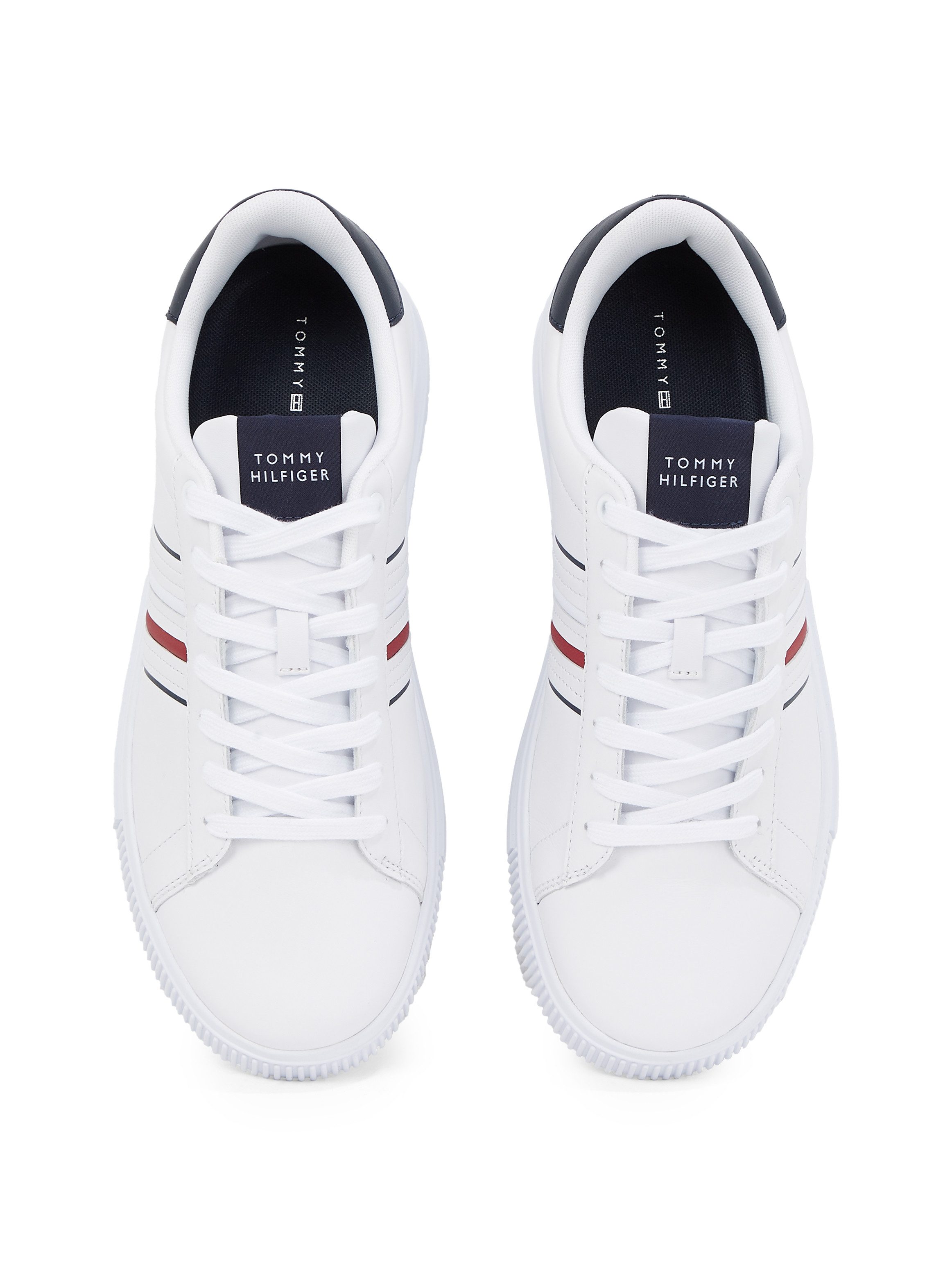 Tommy Hilfiger Sneakers MODERN CUPSOLE STRIPES LTH , vrijetijdsschoen, lage schoen, veterschoen met zijstrepen