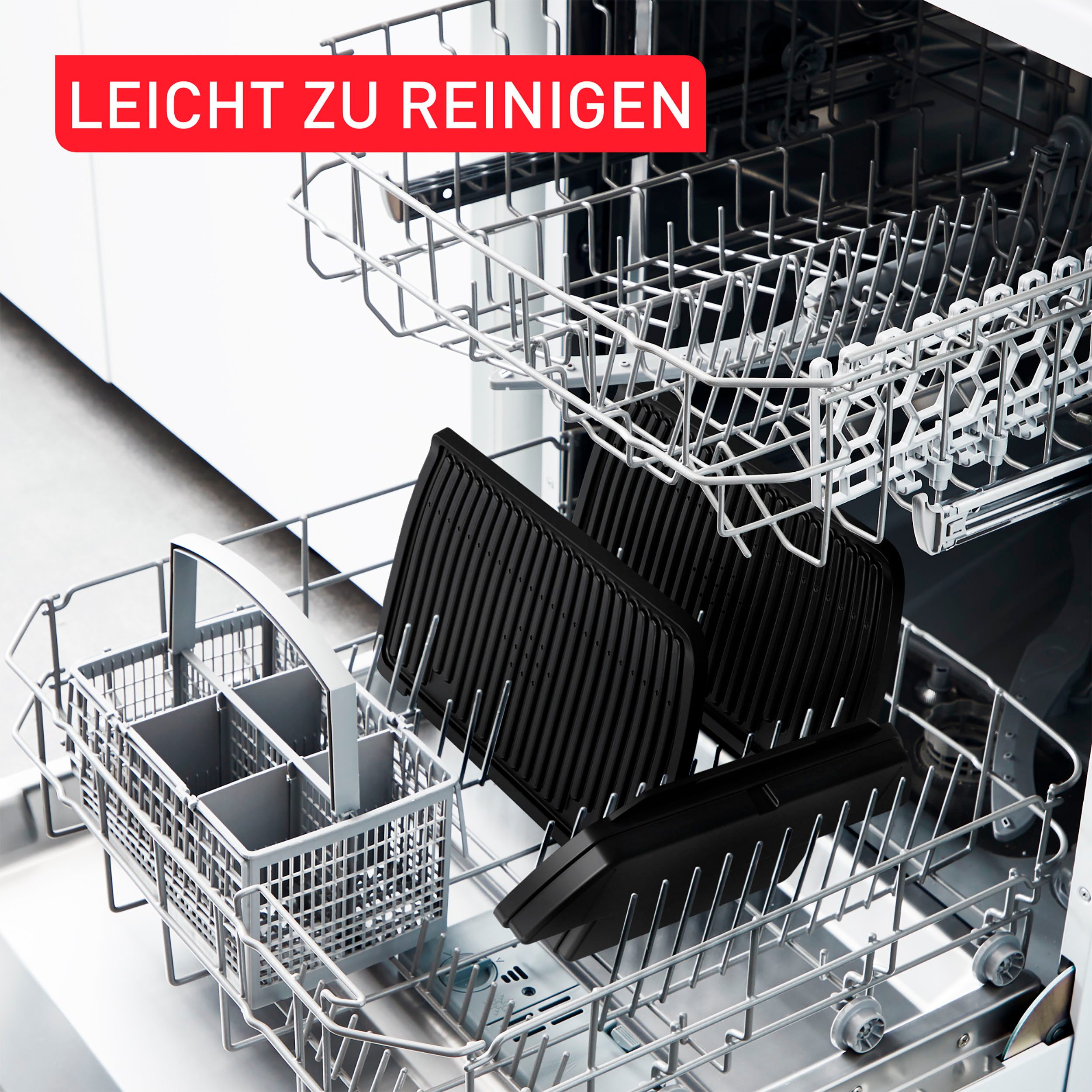 Tefal Contactgrill GC717D OptiGrill+ vernieuwde kookniveau-indicator, 6 automatische programma's, inclusief receptenboek
