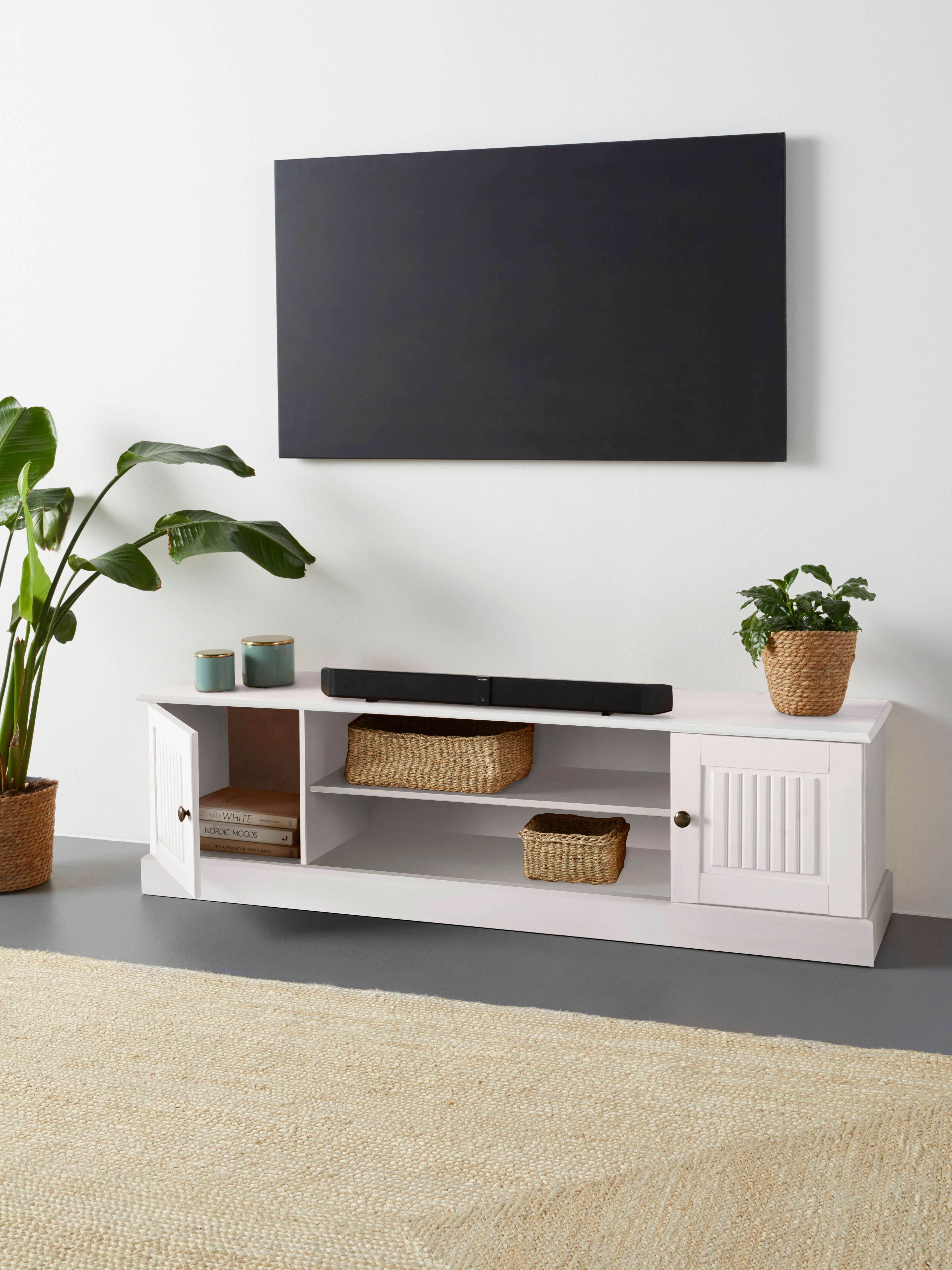 Home affaire Tv-meubel Liotta met kabeldoorgang en 1 losse plank, massief grenen