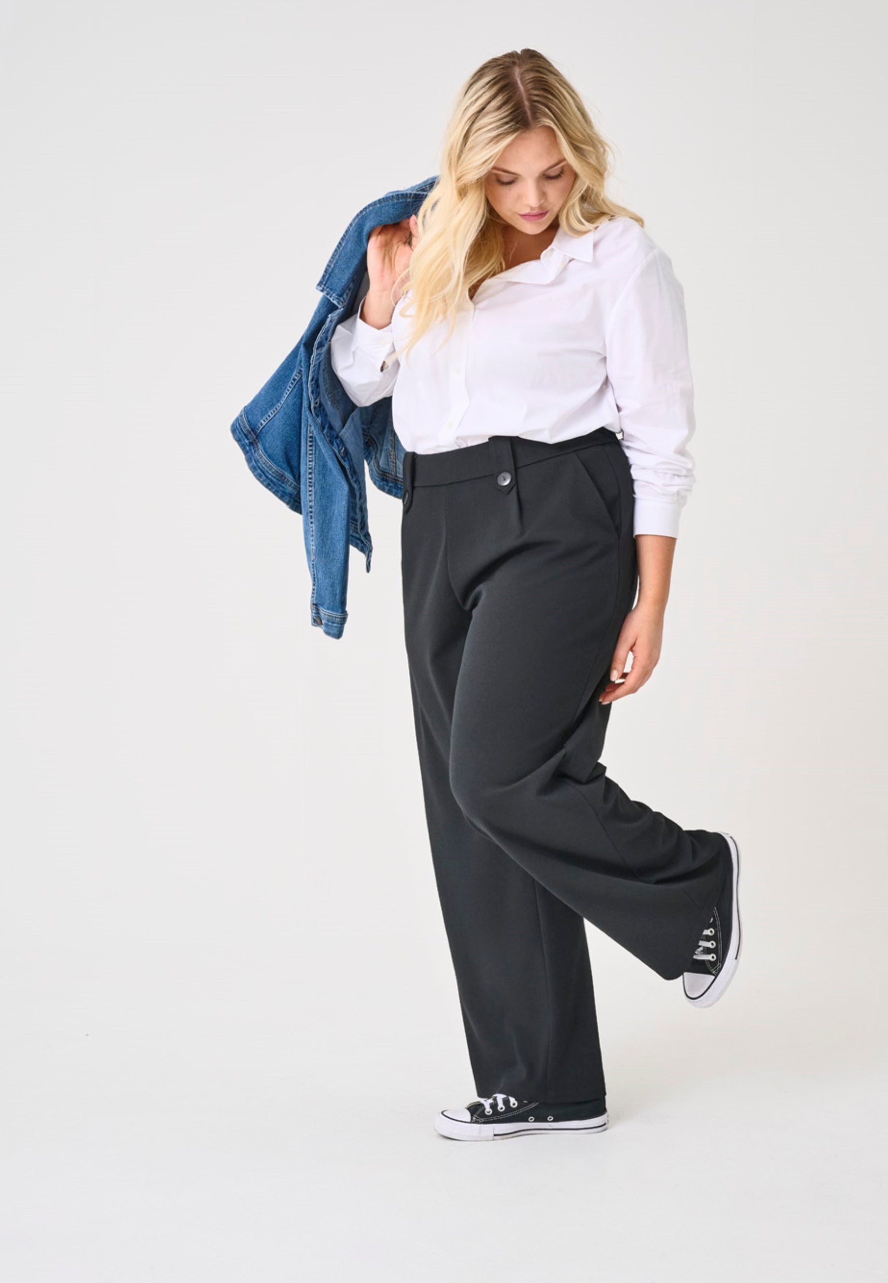 ONLY CARMAKOMA Jerseybroek CARSANIA BUTTON PANT JRS PNT NOOS