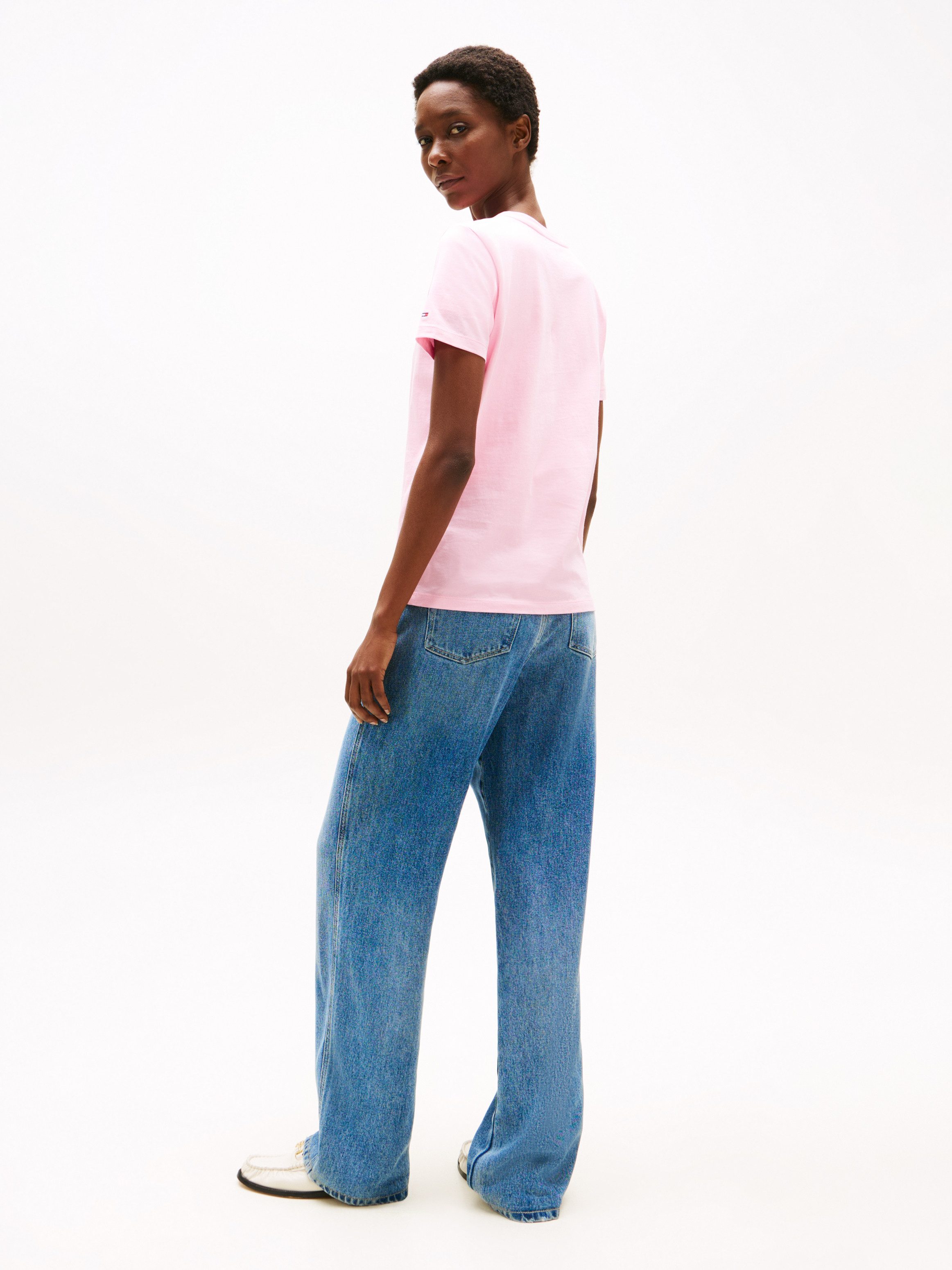 Tommy Hilfiger Shirt met korte mouwen SCRIPT REG C-NK SS T-SHIRT met tommy hilfiger script-logo-opschrift