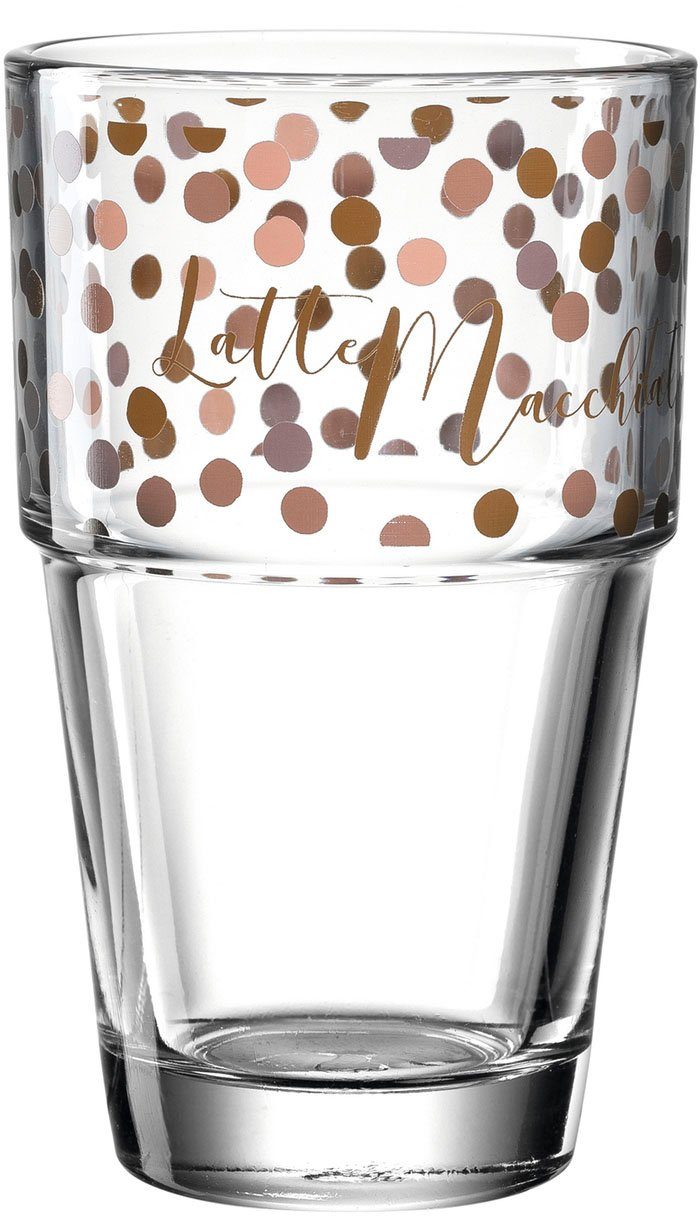 LEONARDO Latte macchiato glas Glazen-set SOLO, met Latte Macchiato-opdruk (set, 6-delig)