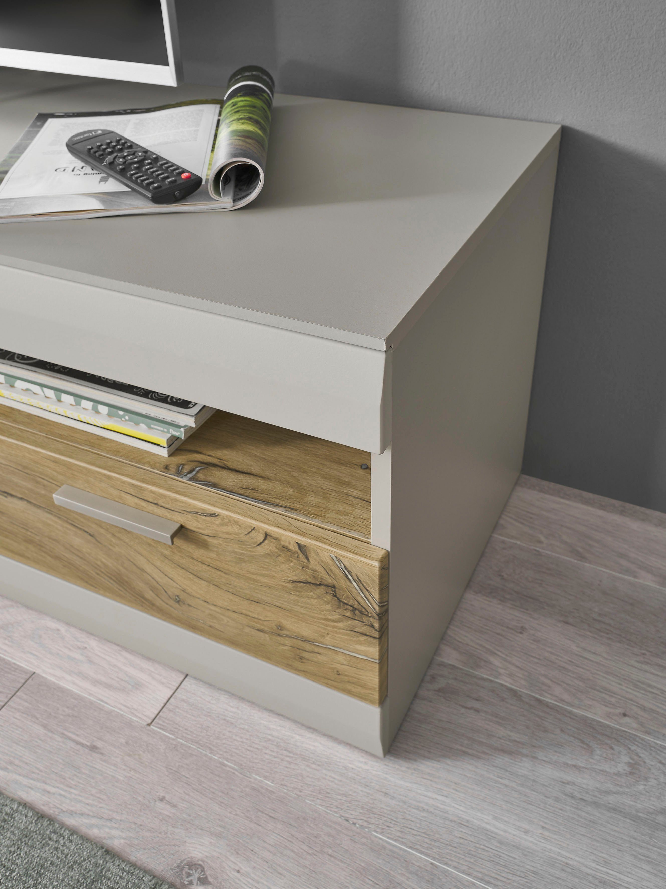 INOSIGN Tv-meubel SCARA met applicatie tineiken decor, breedte 200 cm, met soft-closefunctie