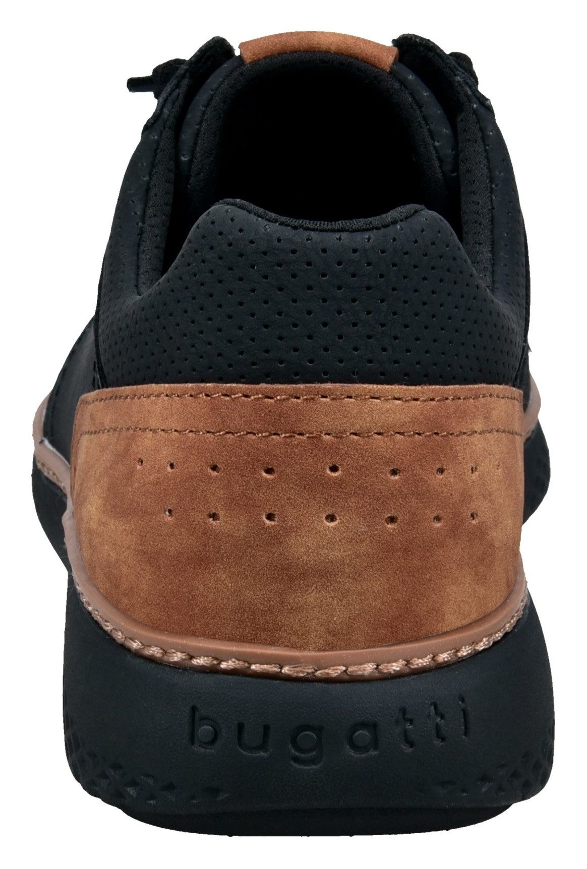Bugatti Slip-on sneakers Lage schoen, vrijetijdssneaker met perforatie, elastische veters