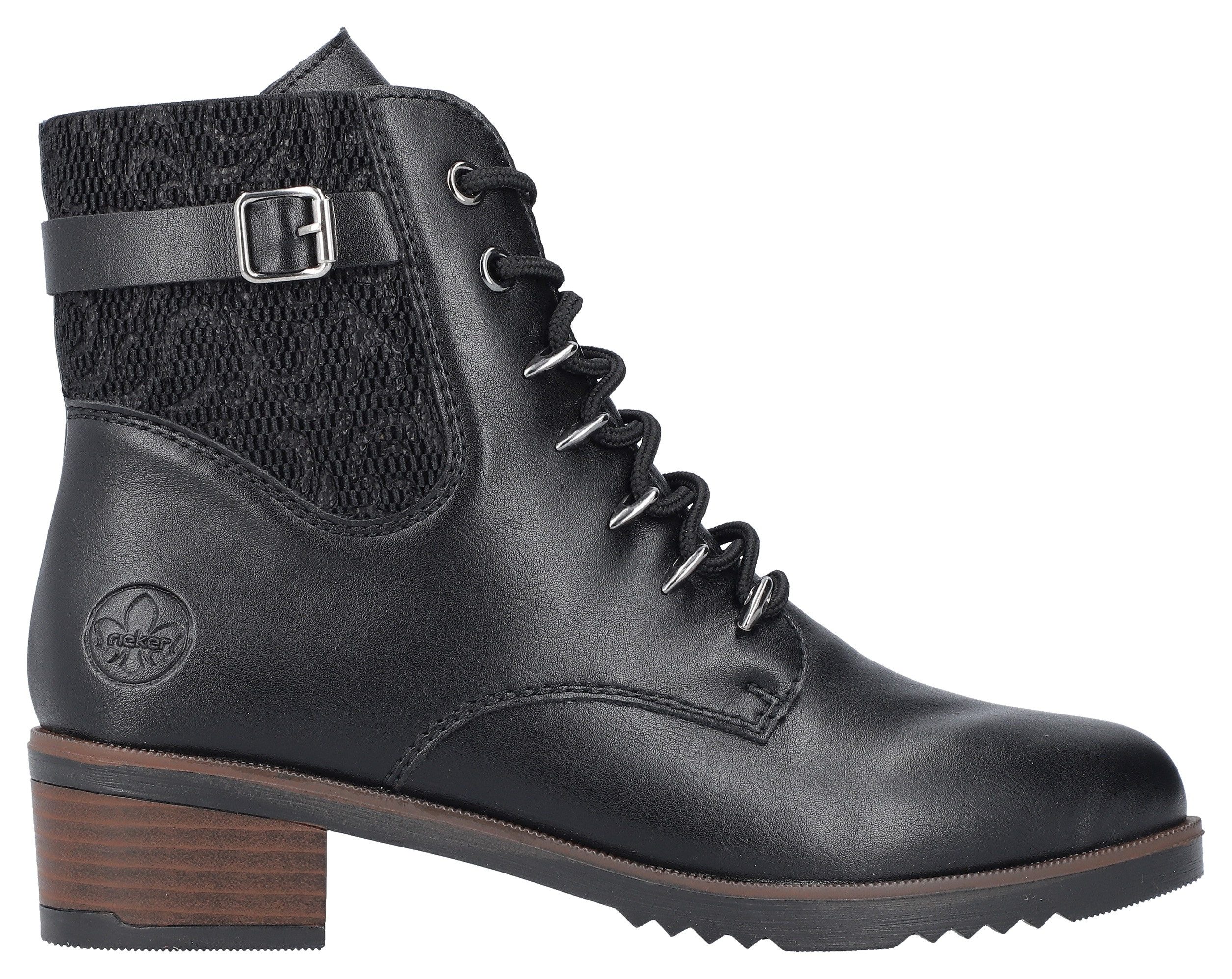 Rieker Veterlaarsjes , veterschoenen, trachtenenkellaars, blokhak, binnenrits