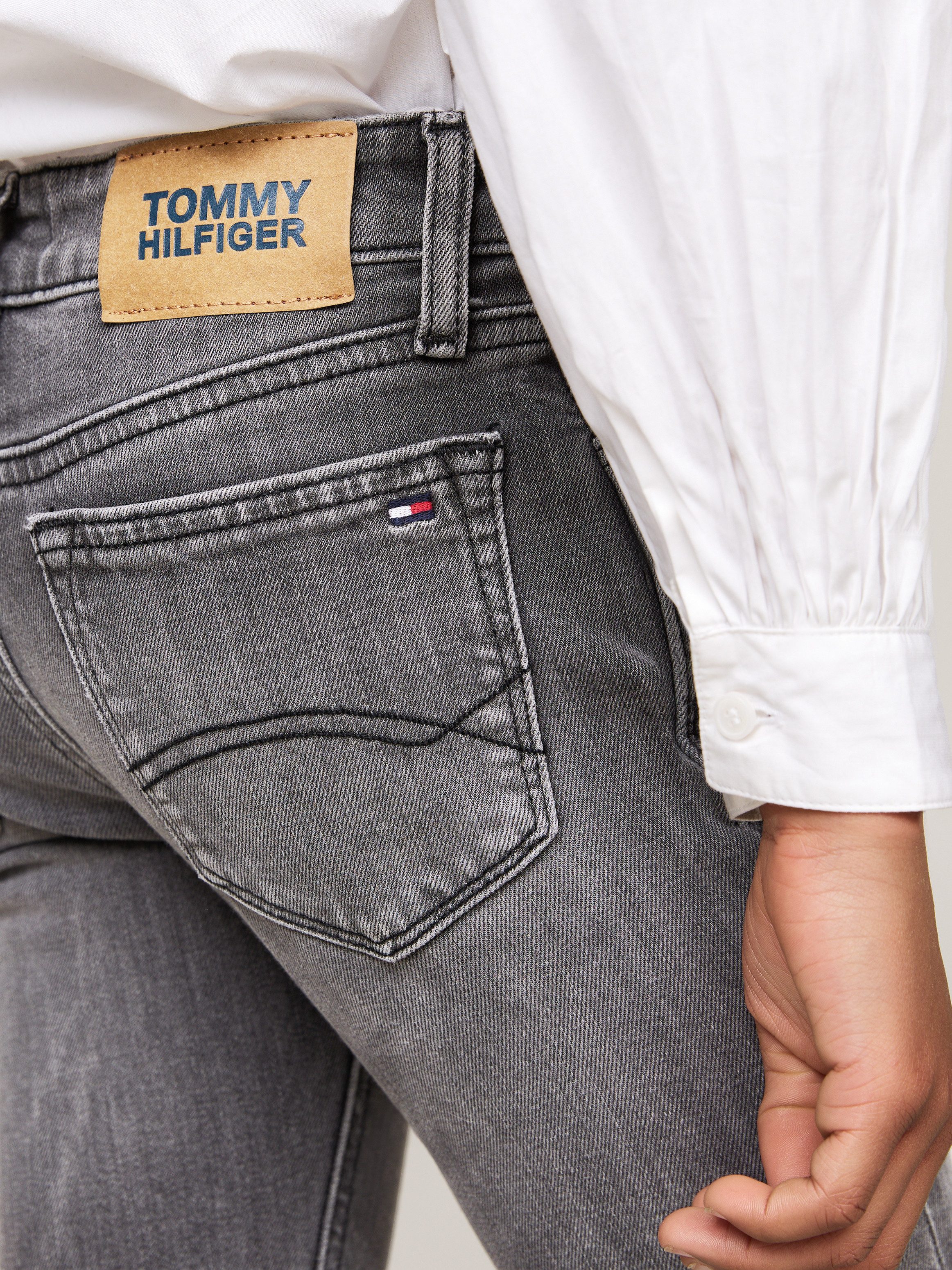 Tommy Hilfiger Skinny fit jeans NORA SKINNY MID GREY WASH DENIM Kinderen tot 16 jaar met logo-opdruk
