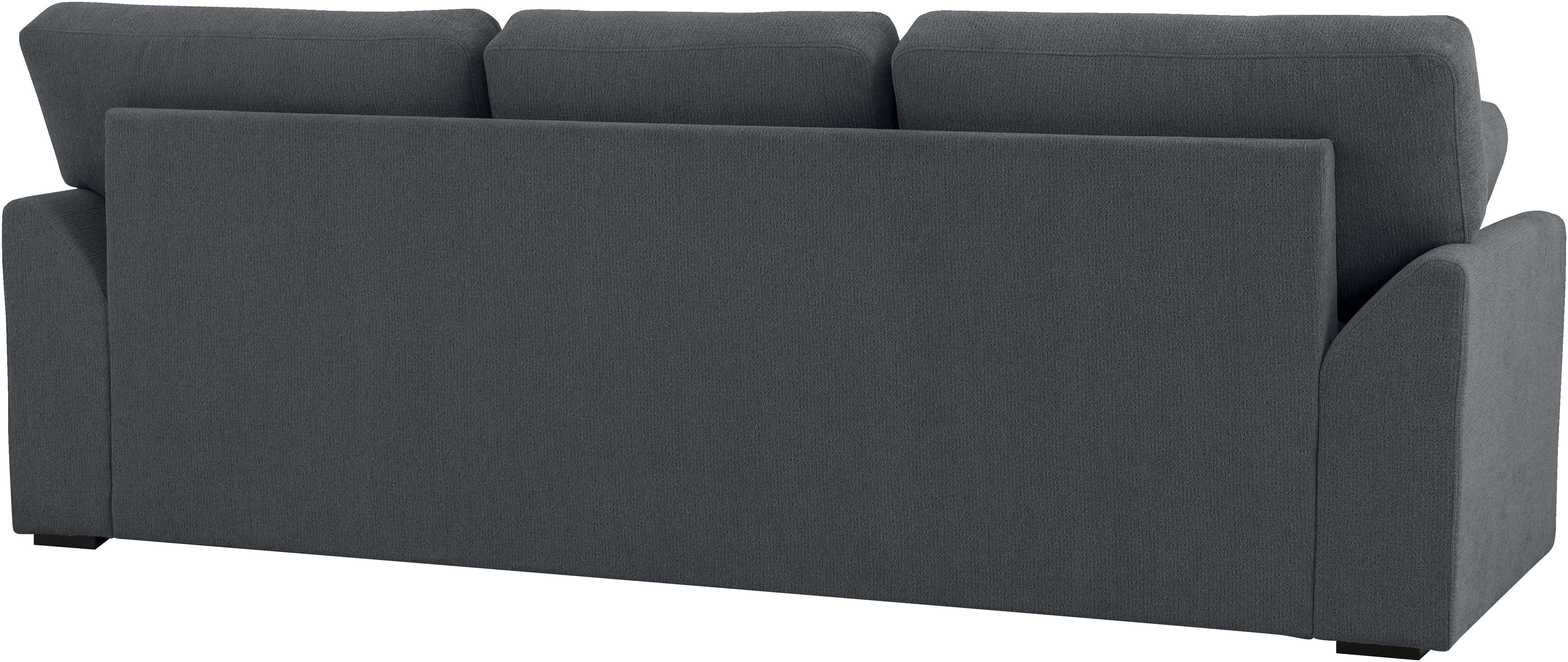 Home affaire 3-zitsbank Citry Breedte 233 cm, chenille, met bedfunctie, ligoppervlak 144x190 cm