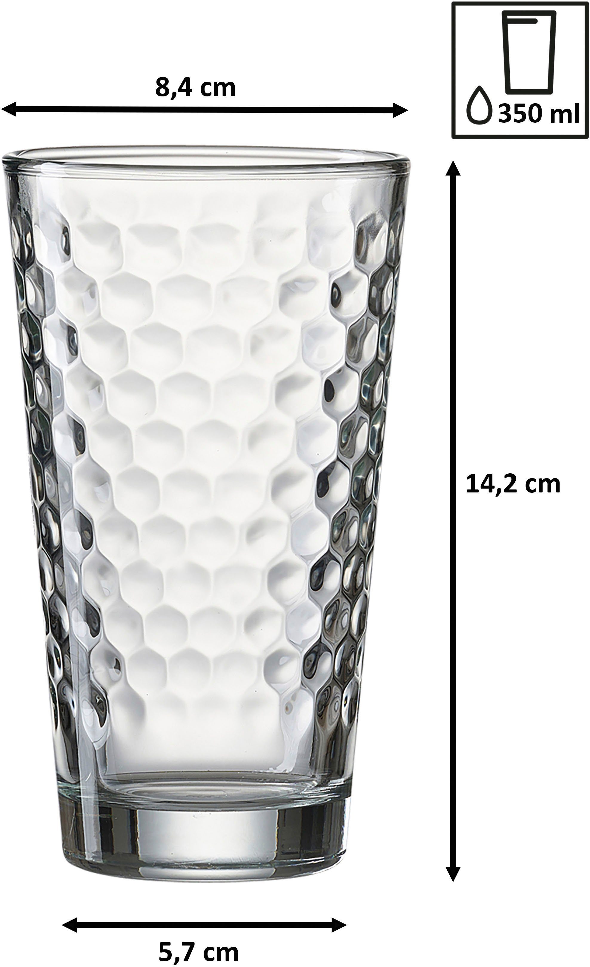 Ritzenhoff & Breker Longdrinkglas Favo(set, 6-delig)