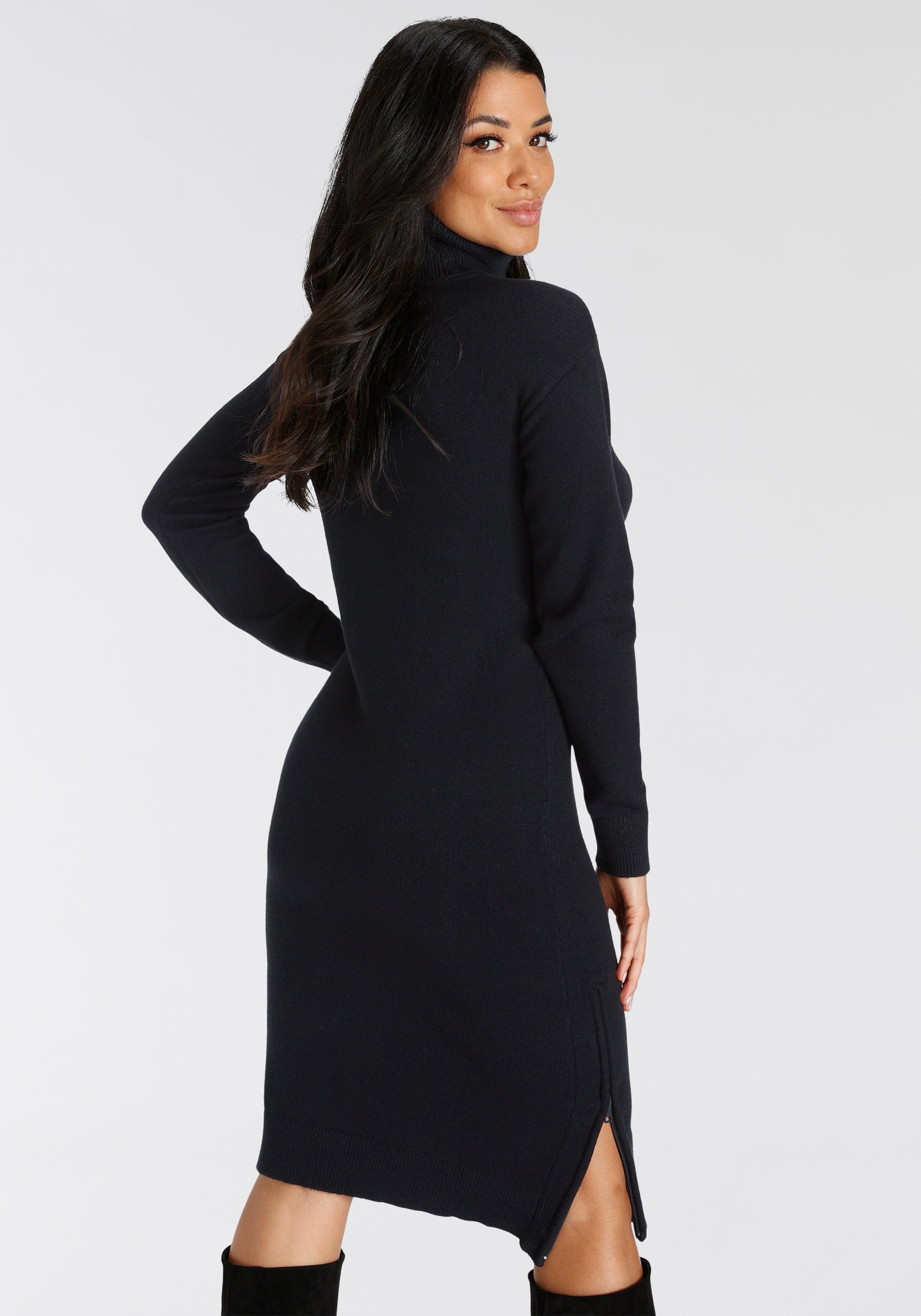 Bruno Banani Gebreide jurk feestelijke gelegenheden, knie-vrije lengte, elegante look