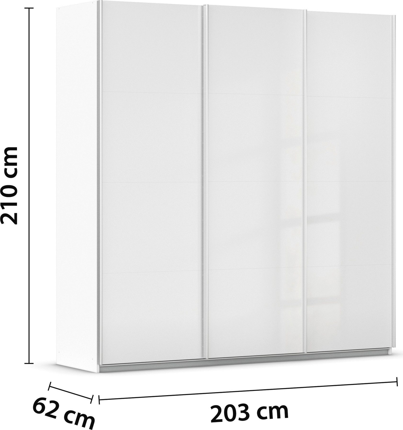 rauch Schuifdeurkast Kledingkast kast garderobe AGORDO met decor- of hoogglansfront doordachte binnenuitrusting, in 4 breedtes en 2 hoogtes made in germany