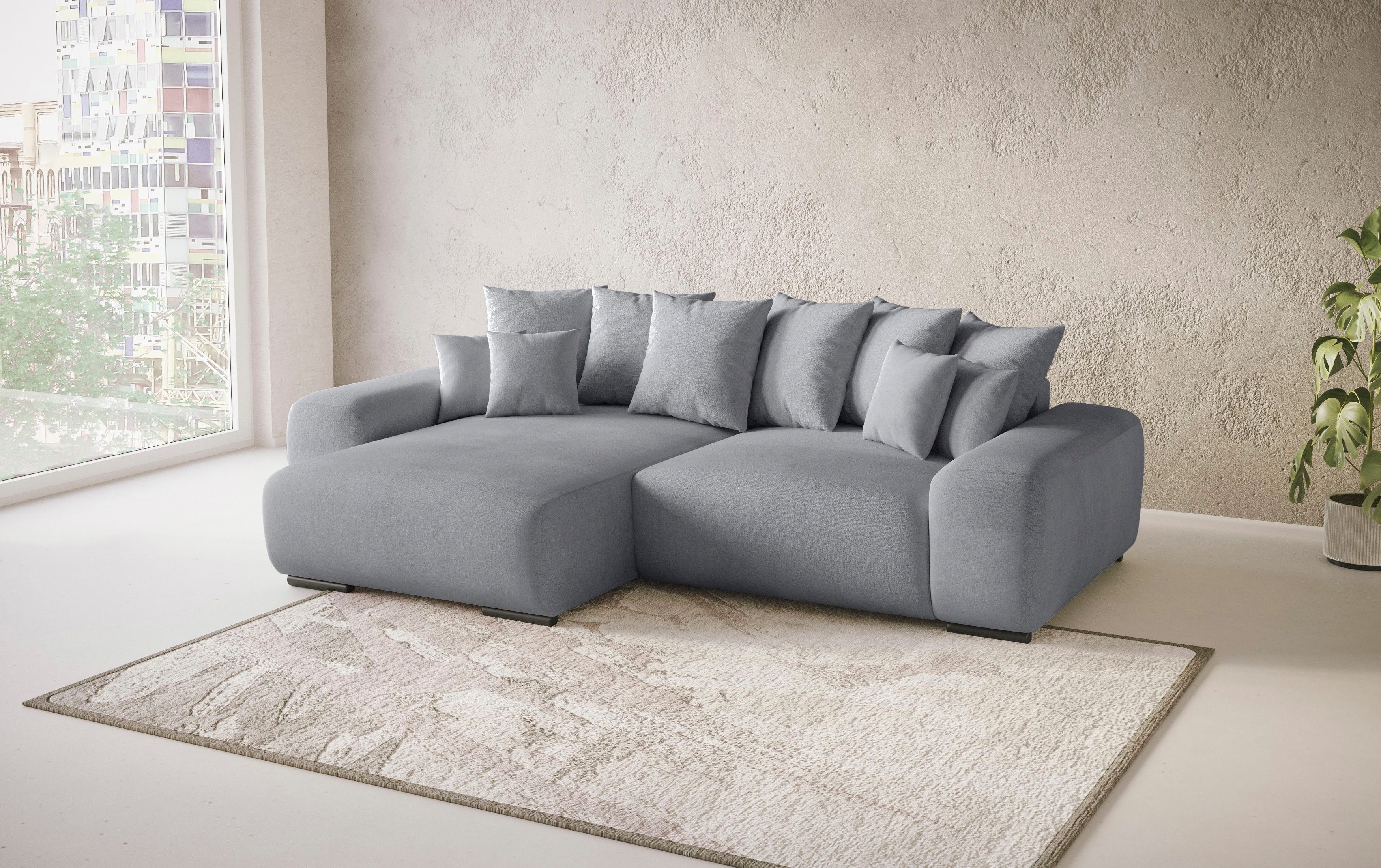 Mr. Couch Hoekbank Sundance L-vorm Doorlopende slaper met EasyBett-slaapfunctie, bedlade