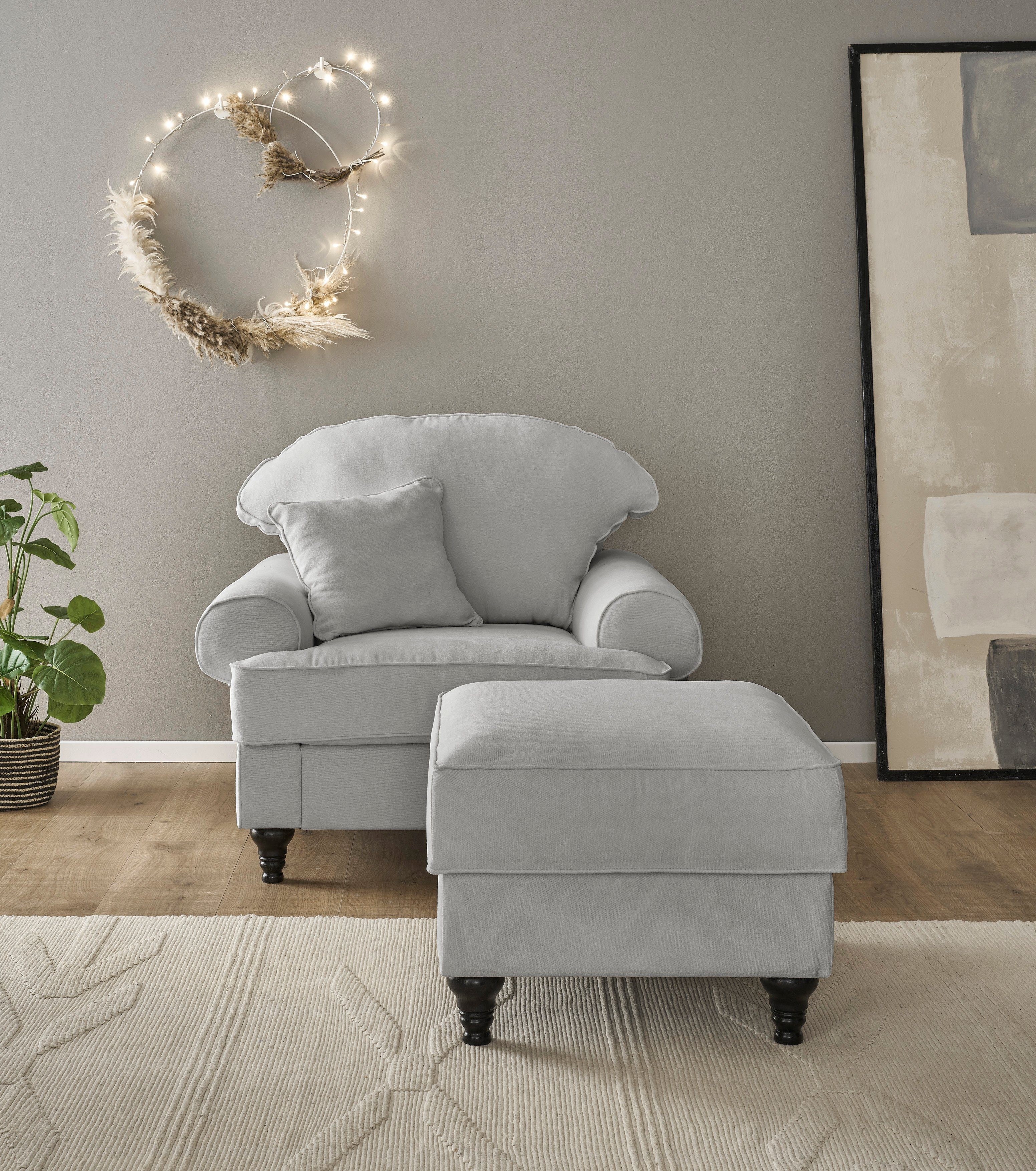 Home affaire Fauteuil Westminster met binnenveringsinterieur (set, 2 stuks) fauteuils grijs