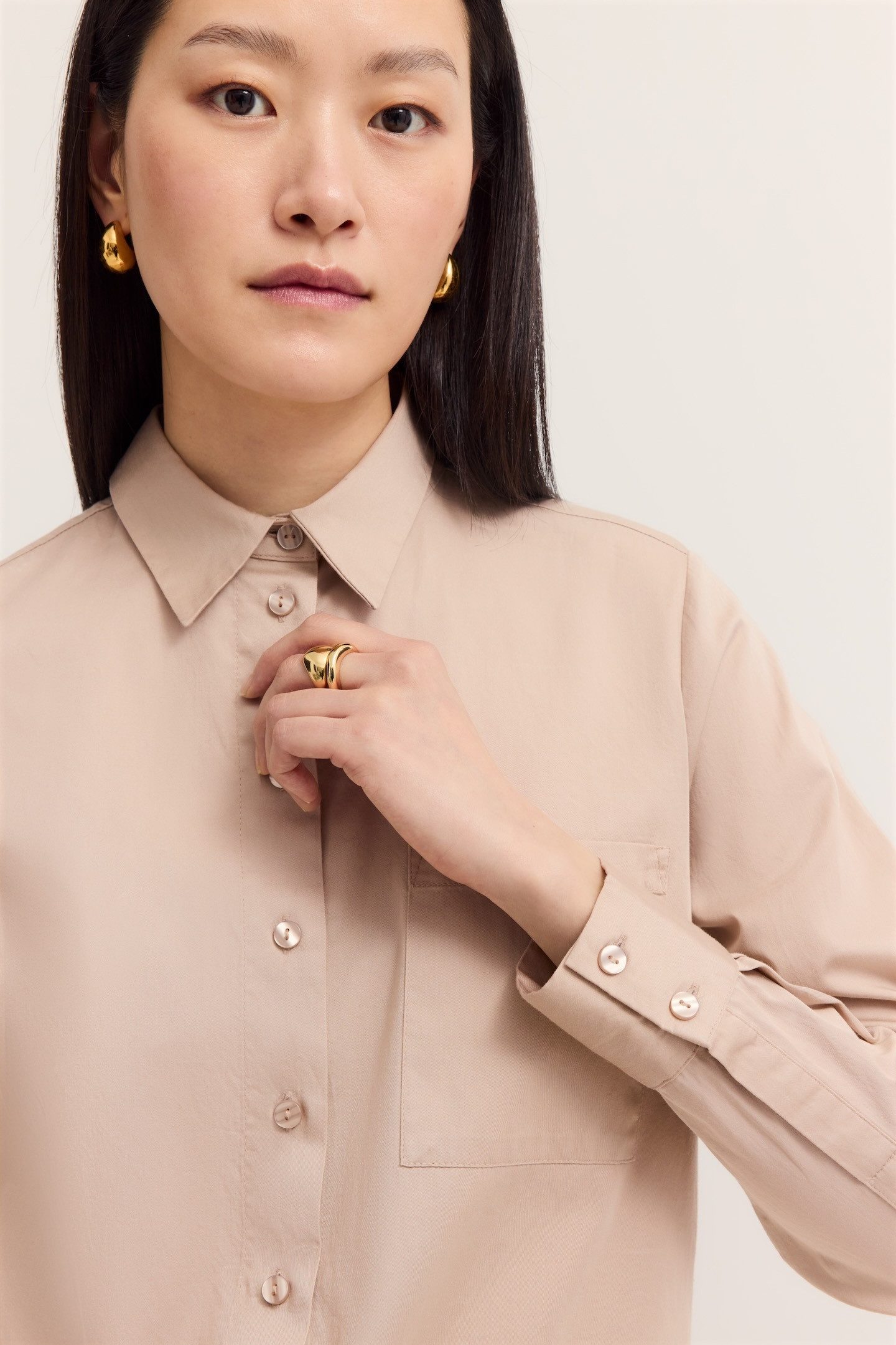 Bugatti Blouse met lange mouwen met koord in de zoom